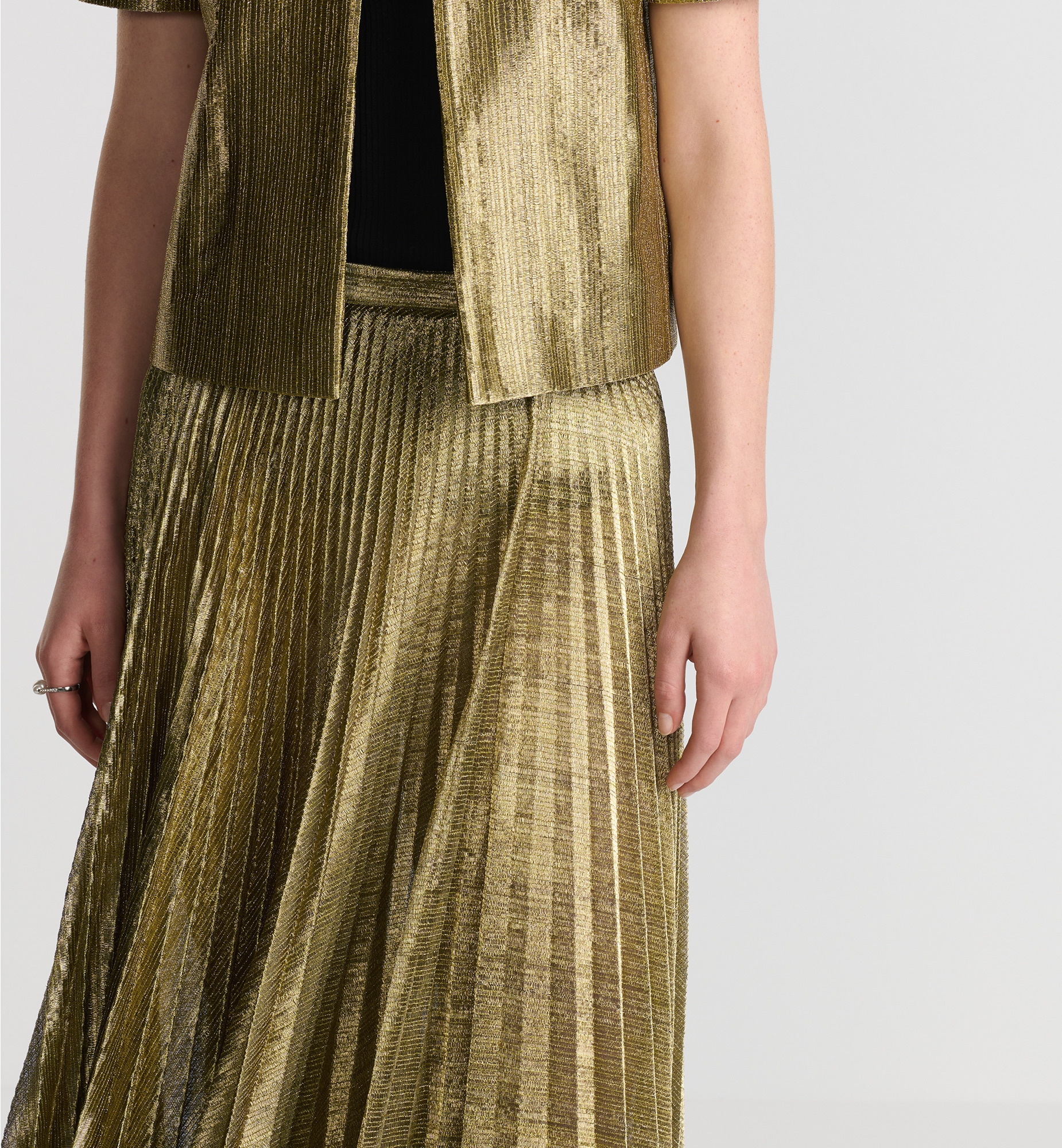 Dior Or Mid-Length Pleated Skirt - 3
