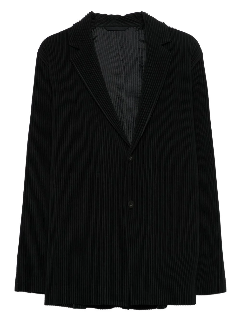 pleated button blazer - 1