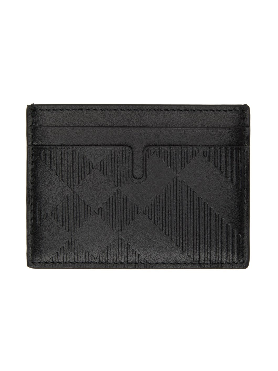 Black Check Card Case - 1