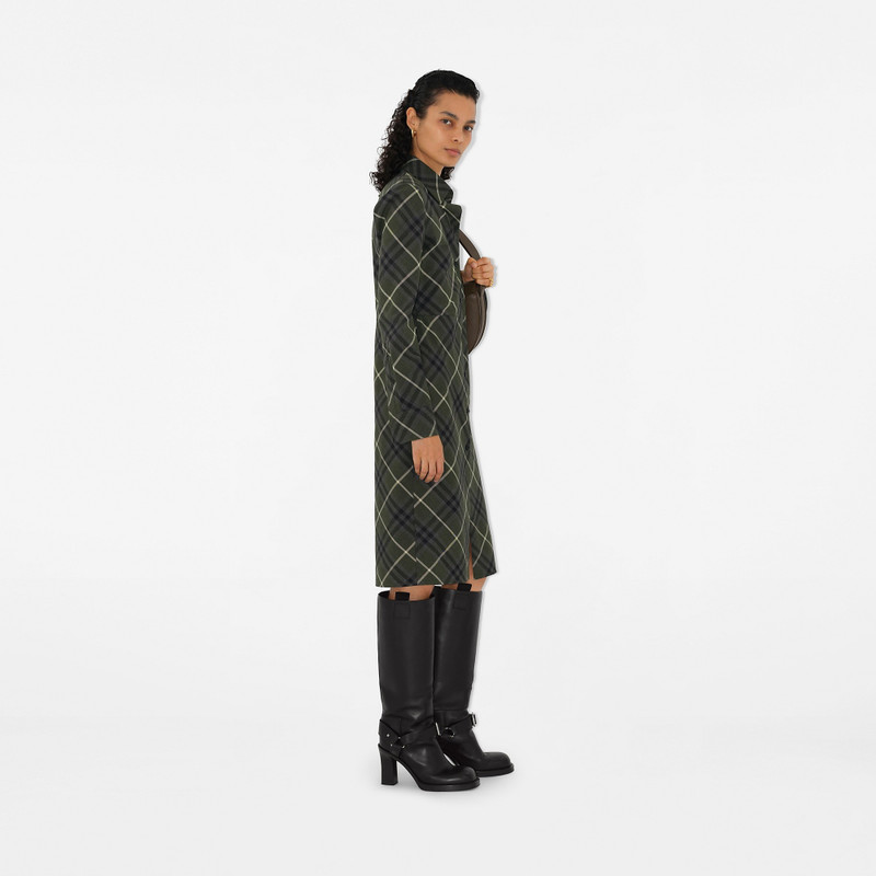 Check Wool Blend Shirt Dress 3