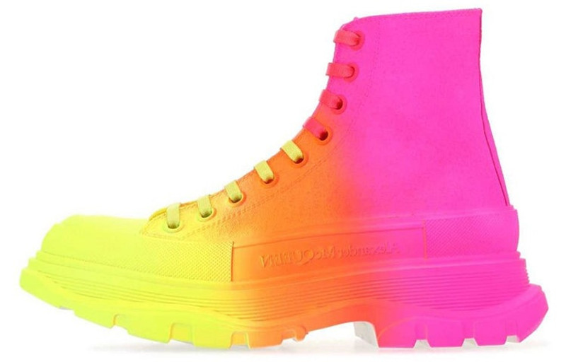 Alexander McQueen (WMNS) Alexander McQueen Tread Slick Boots 'Yellow Orange Pink' 685697W4MVS7115 outlook