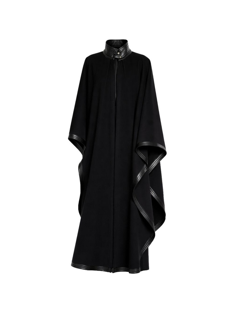 leather-trim cape 1