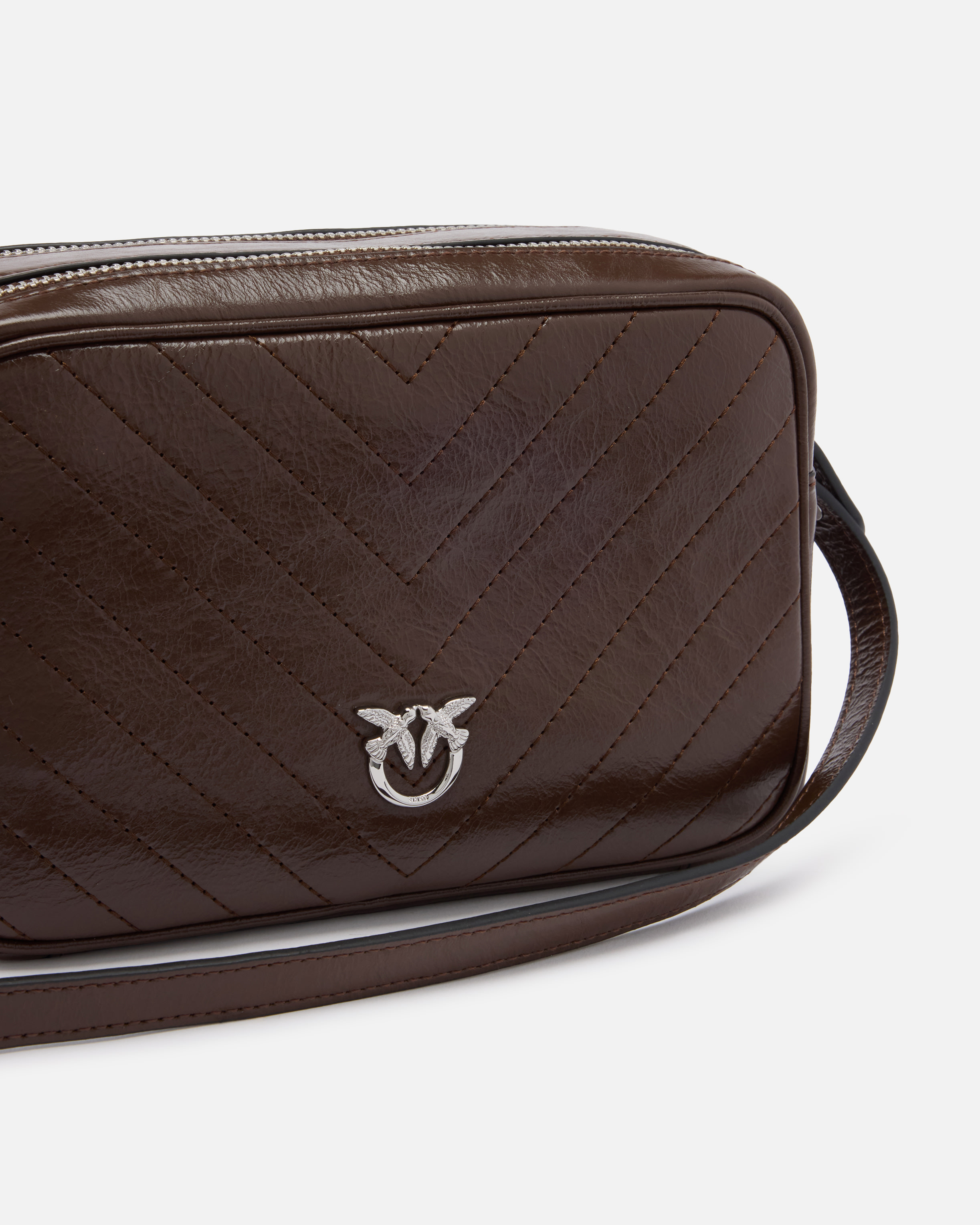 MEDIUM CHEVRON LEATHER CAMERA BAG WITH STRAP - 3