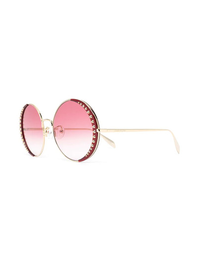 Alexander McQueen studded border round sunglasses outlook