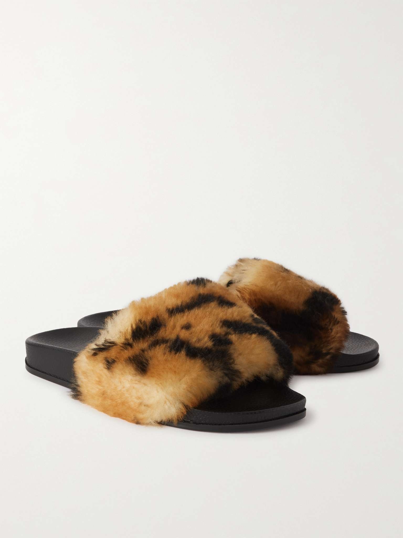 Shearling and Rubber Slides - 4