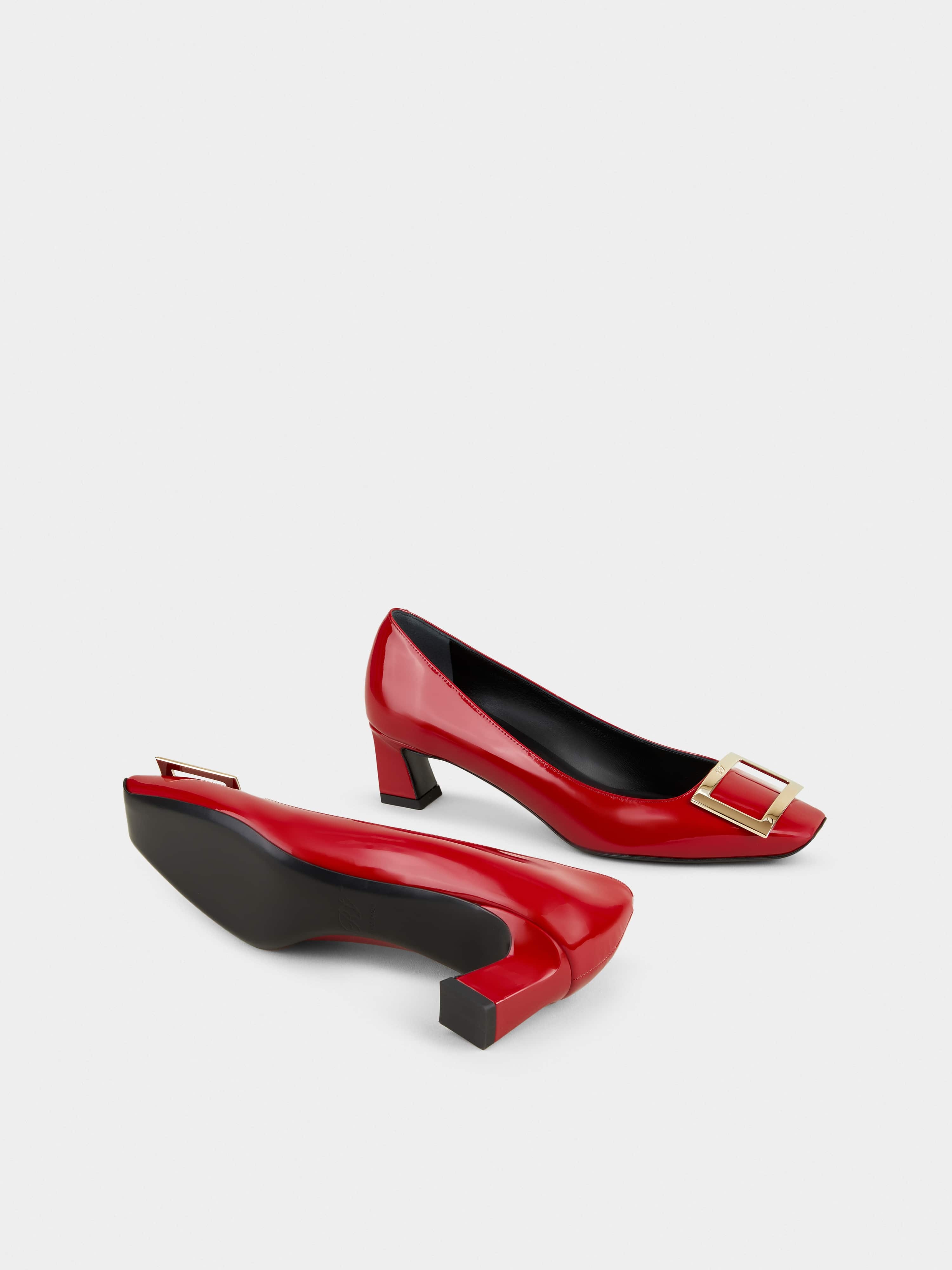 Trompette Metal Buckle Pumps in Patent Leather - 6