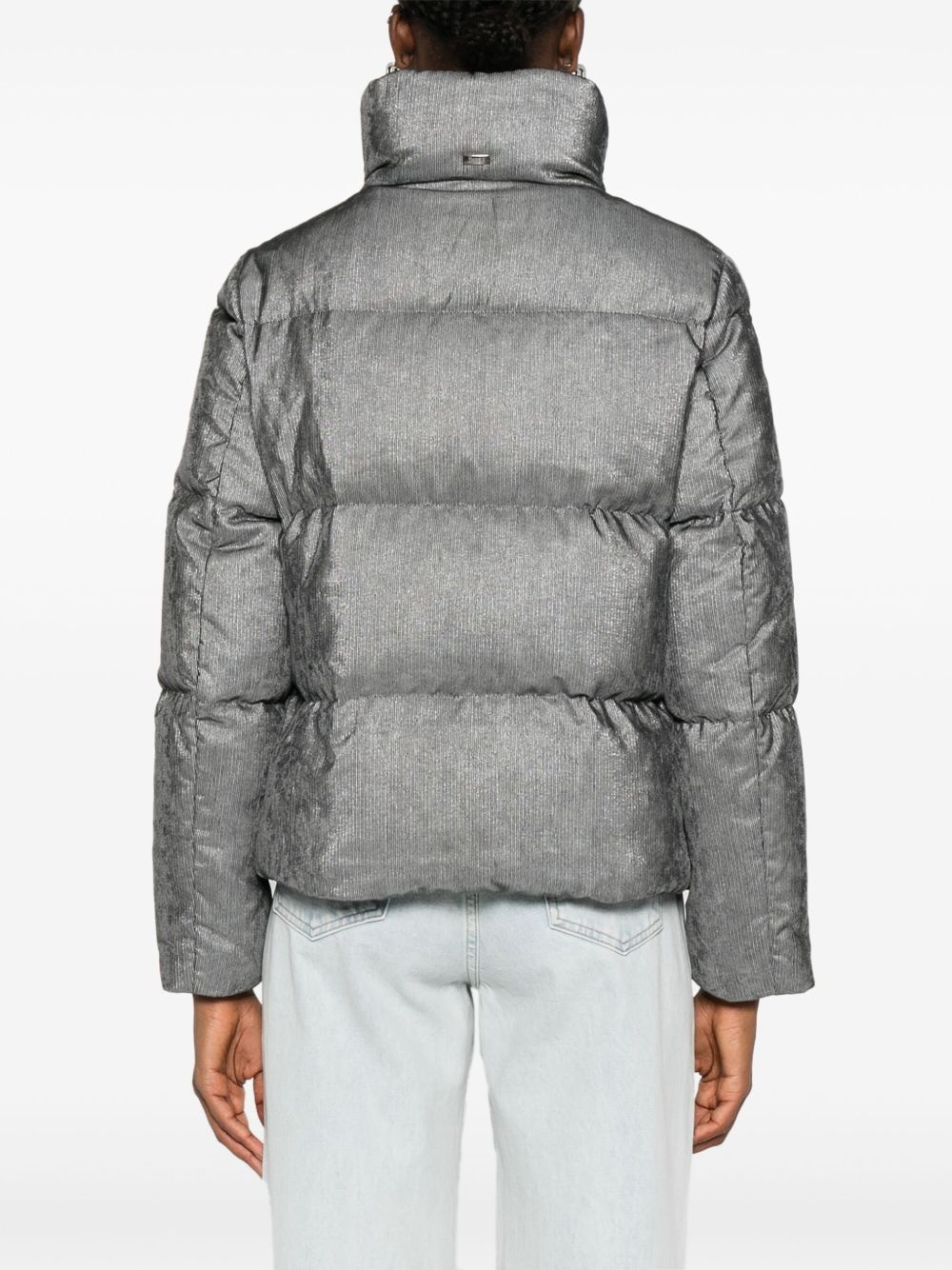 metallic-effect quilted jacket - 4