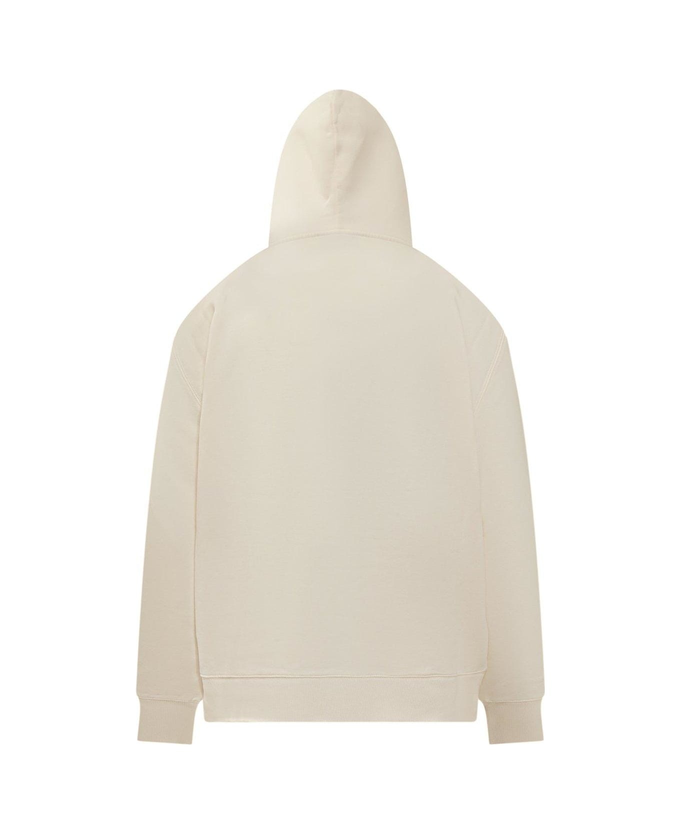 Logo Embroidered Drawstring Hoodie - 2