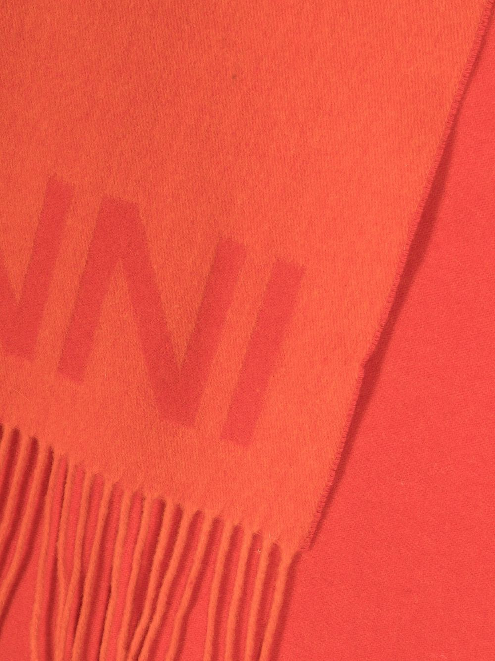 logo jacquard recycled wool scarf - 2