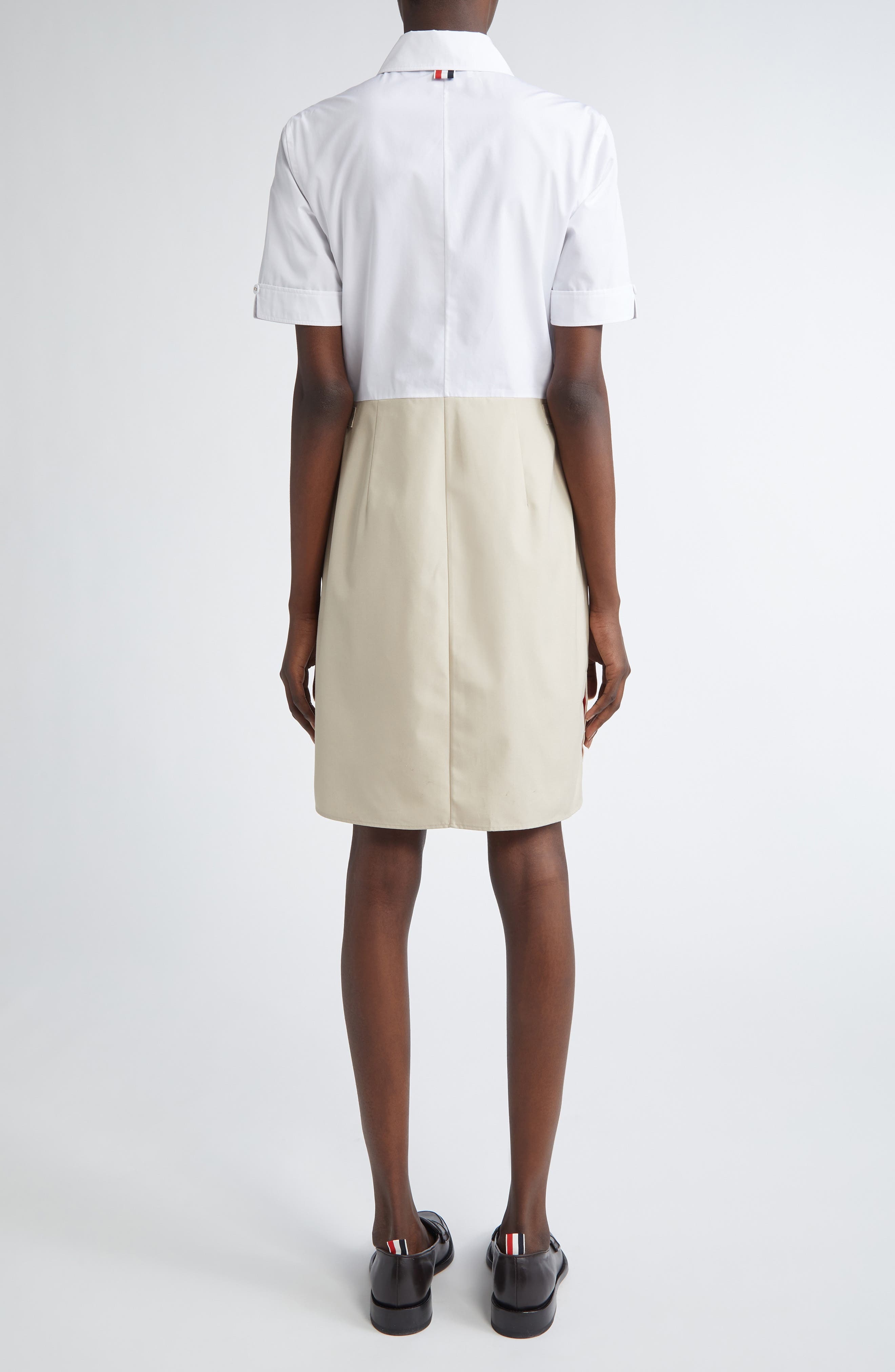 Thom Browne Short Sleeve Shirtdress in Khaki at Nordstrom - 2