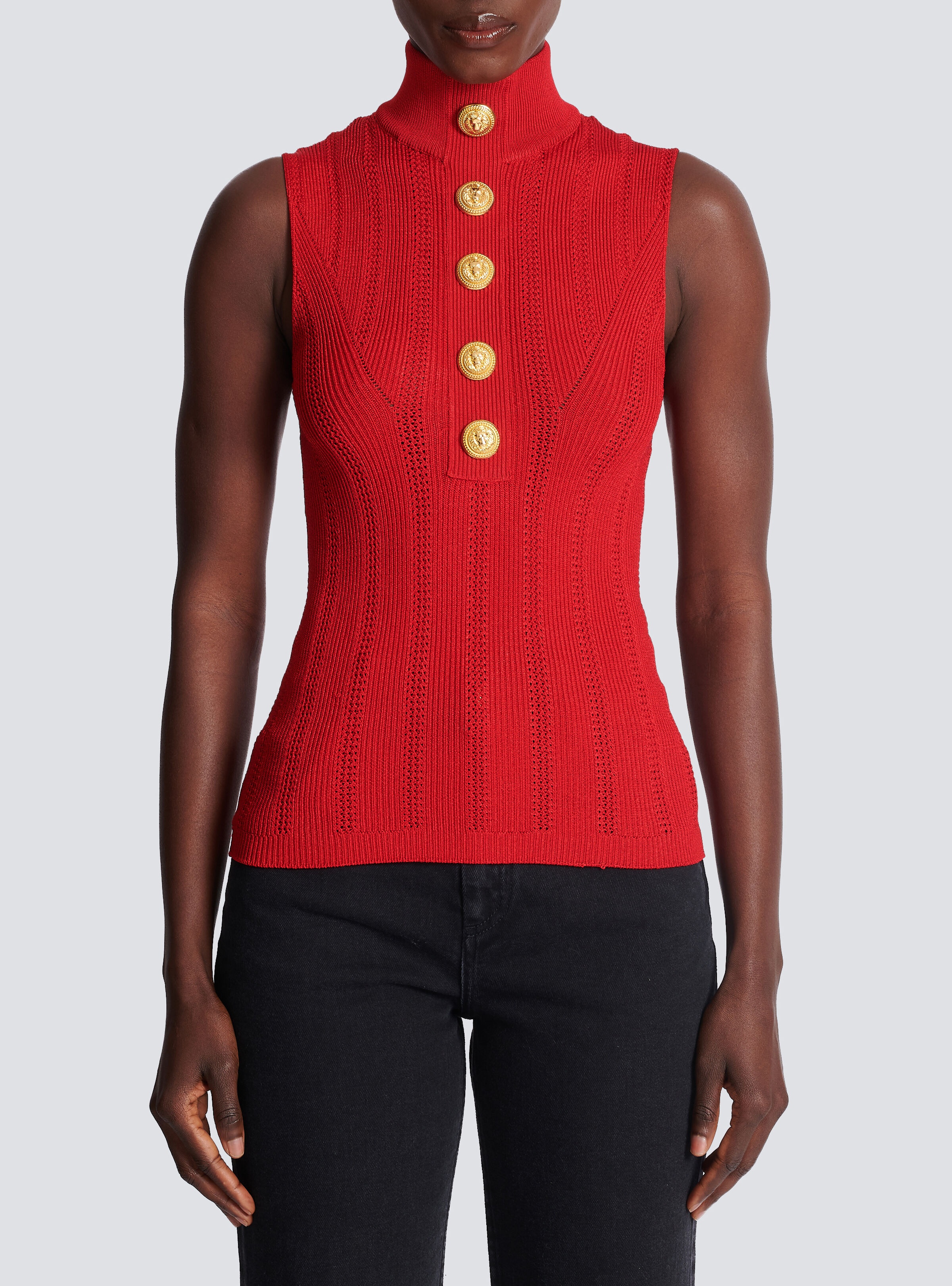 Sleeveless knit top - 5