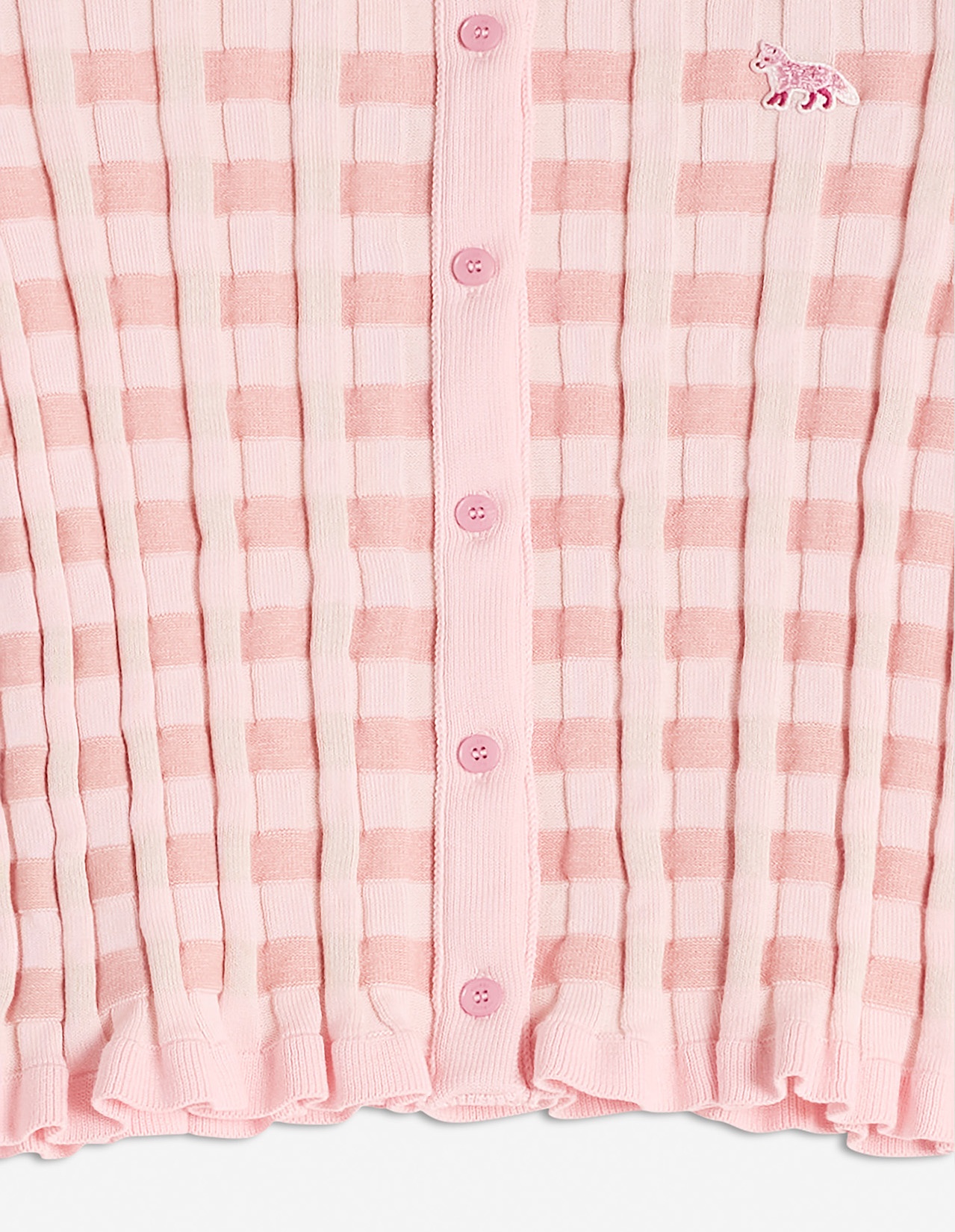 CHECKED RIBBED CARDIGAN - 7