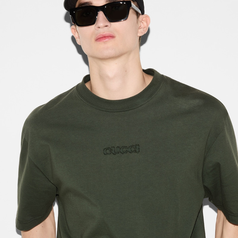 Embroidered cotton jersey T-shirt 5