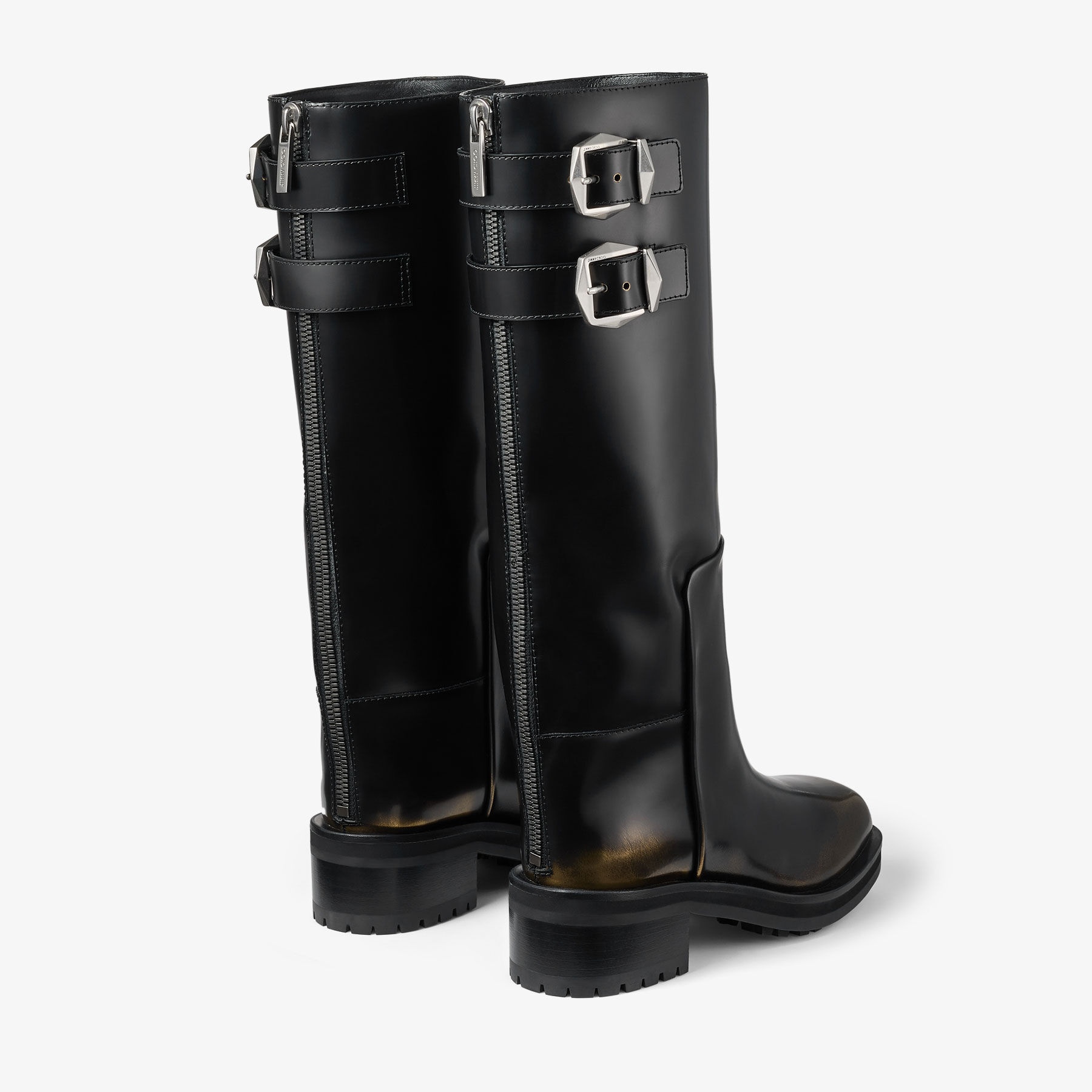 Brooklyn Knee Boot 50
Black Brushed Leather Knee-High Boots - 5