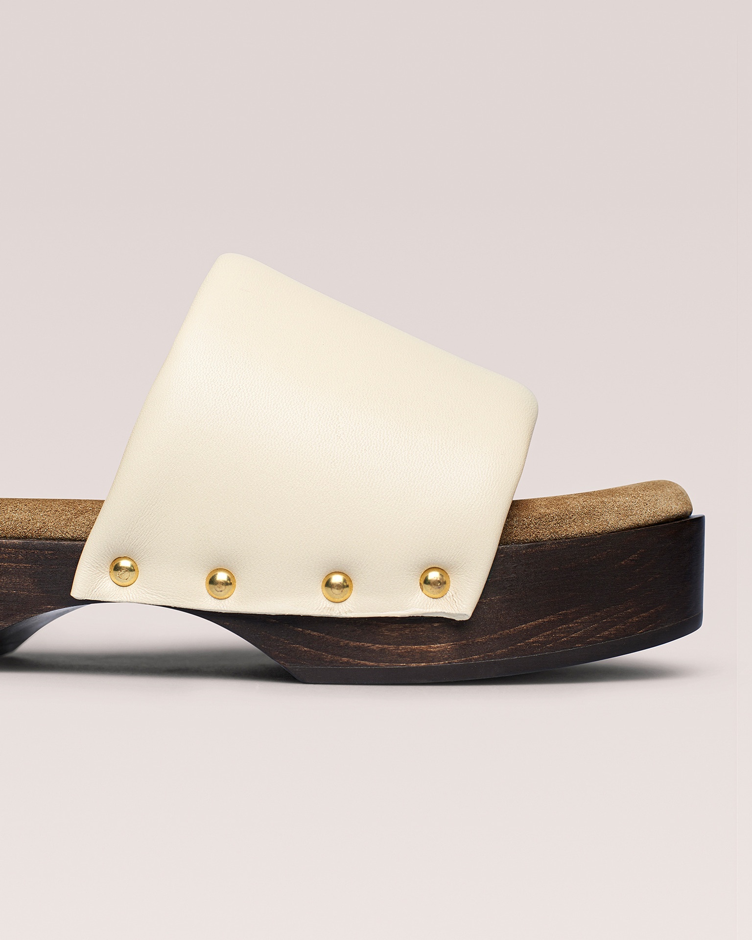 STEFFLON - Leather and suede sandals - Creme - 4