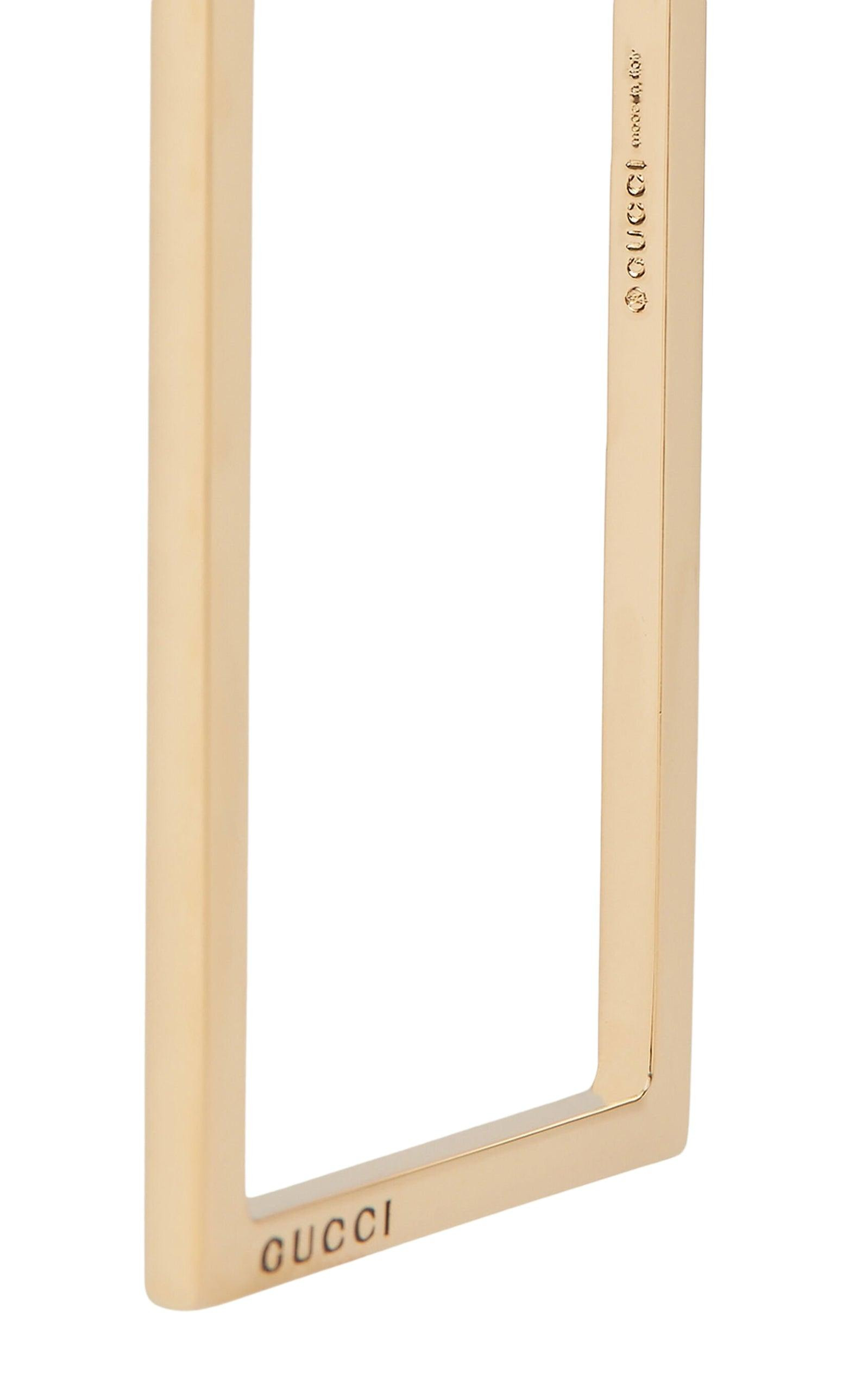 Single Rectangle-shaped Logo-engraved  Earring - 5