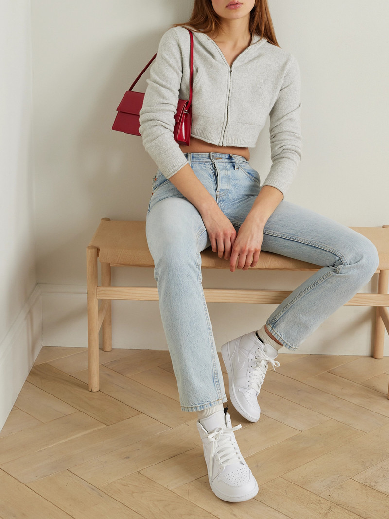 RE/DONE + Net Sustain + Pamela Anderson Cropped Brushed Organic Cotton-blend Hoodie outlook