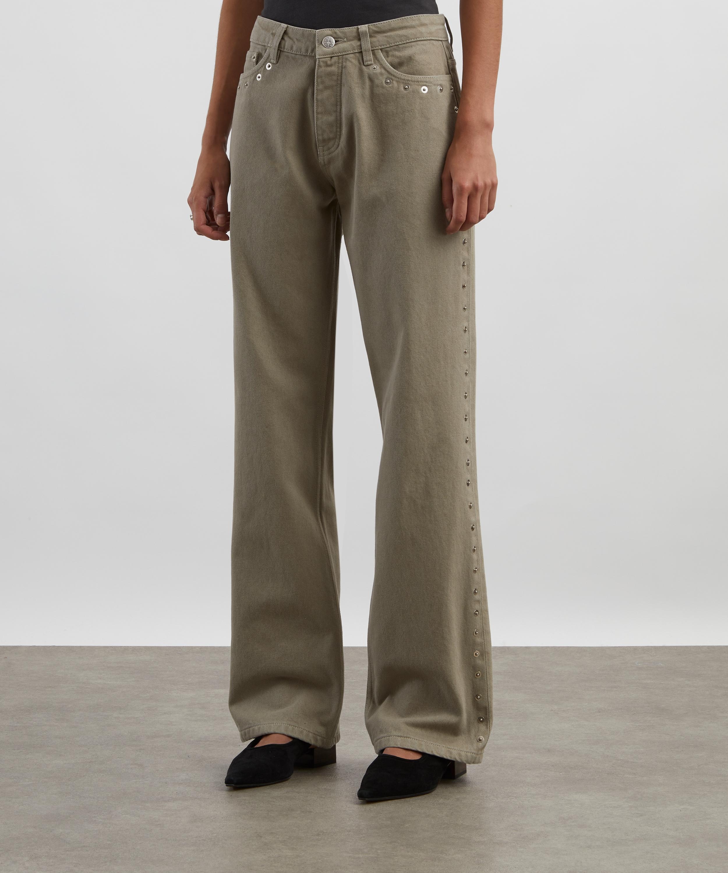 Crowd Studded Boyfriend Denim Trousers - 3