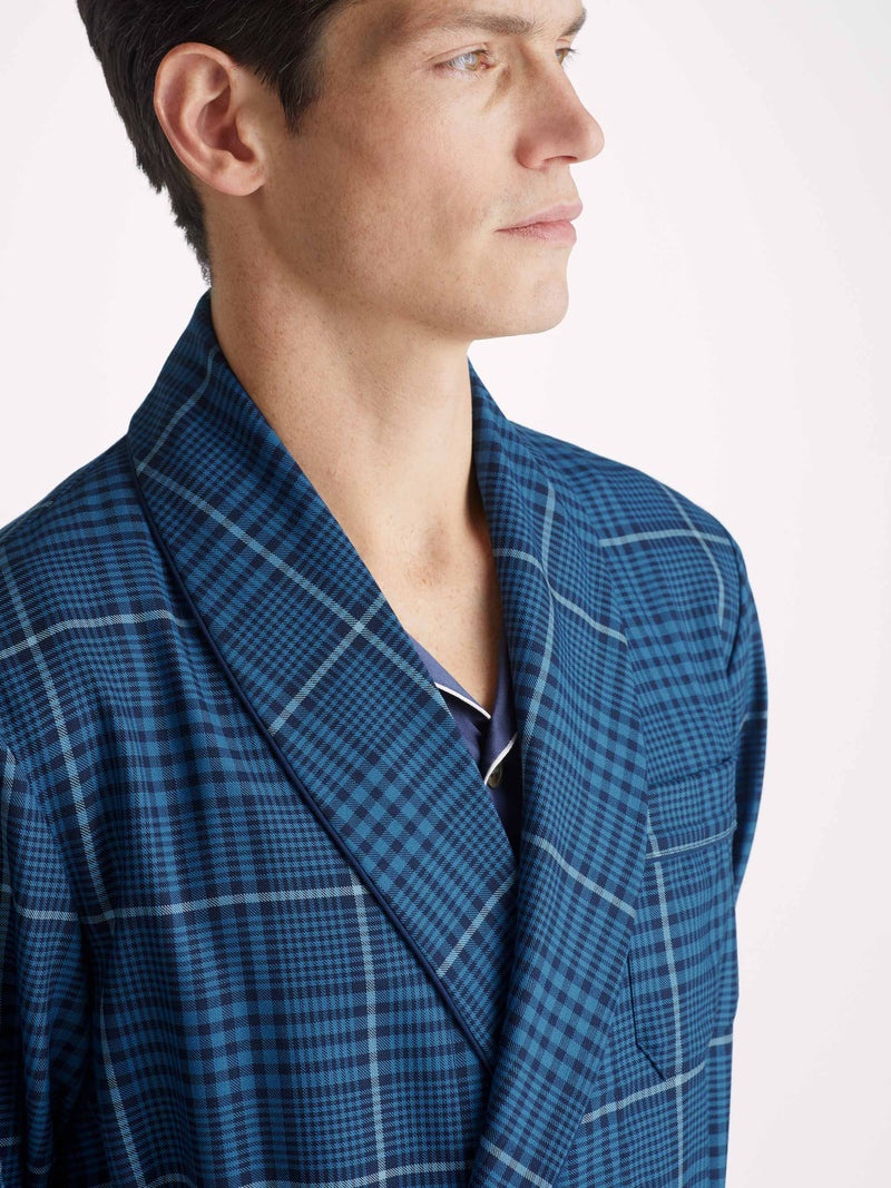 Men's Dressing Gown York 43 Wool Blue - 5