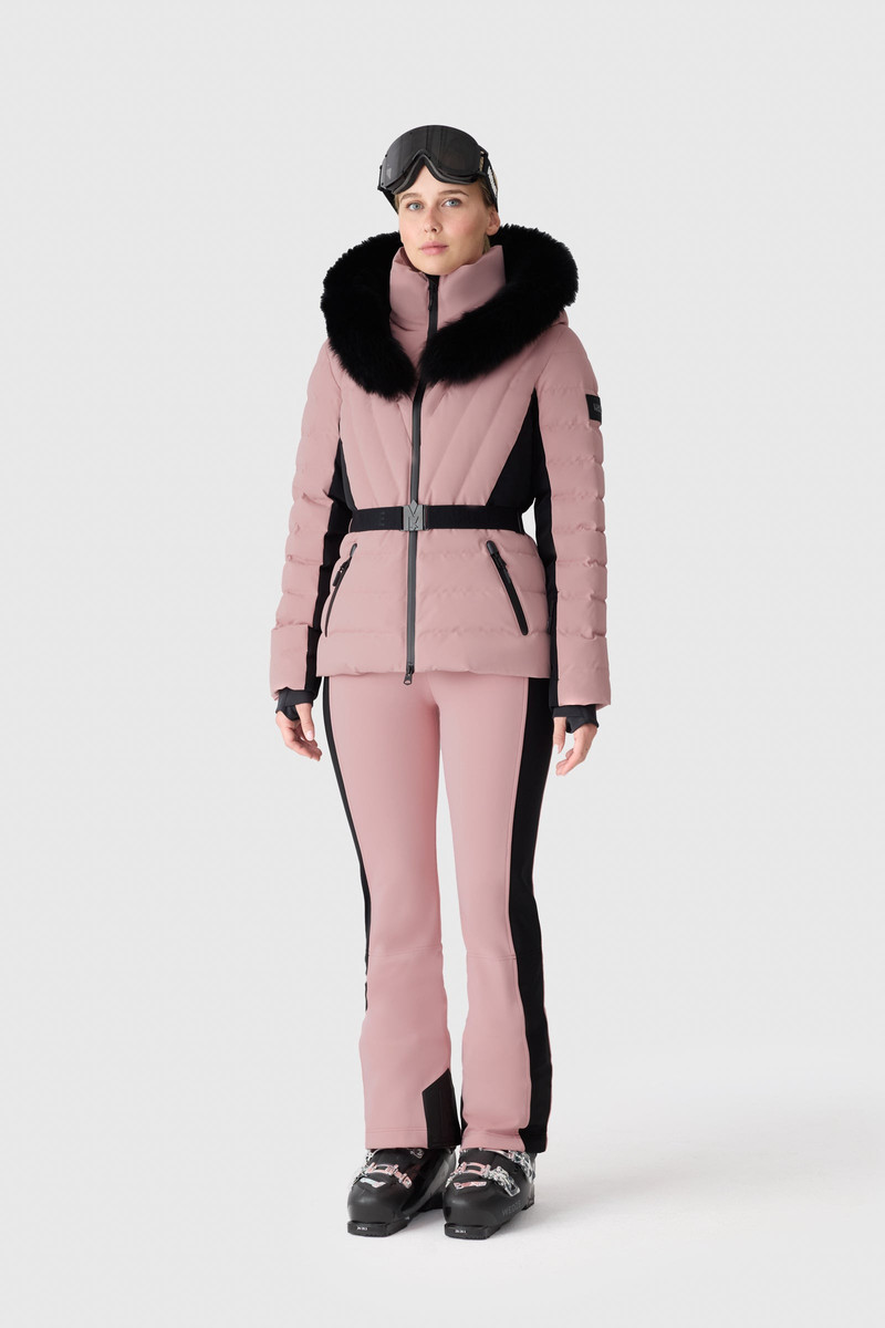 MACKAGE ELITA-ZR Down ski jacket with removable blue fox fur trim outlook