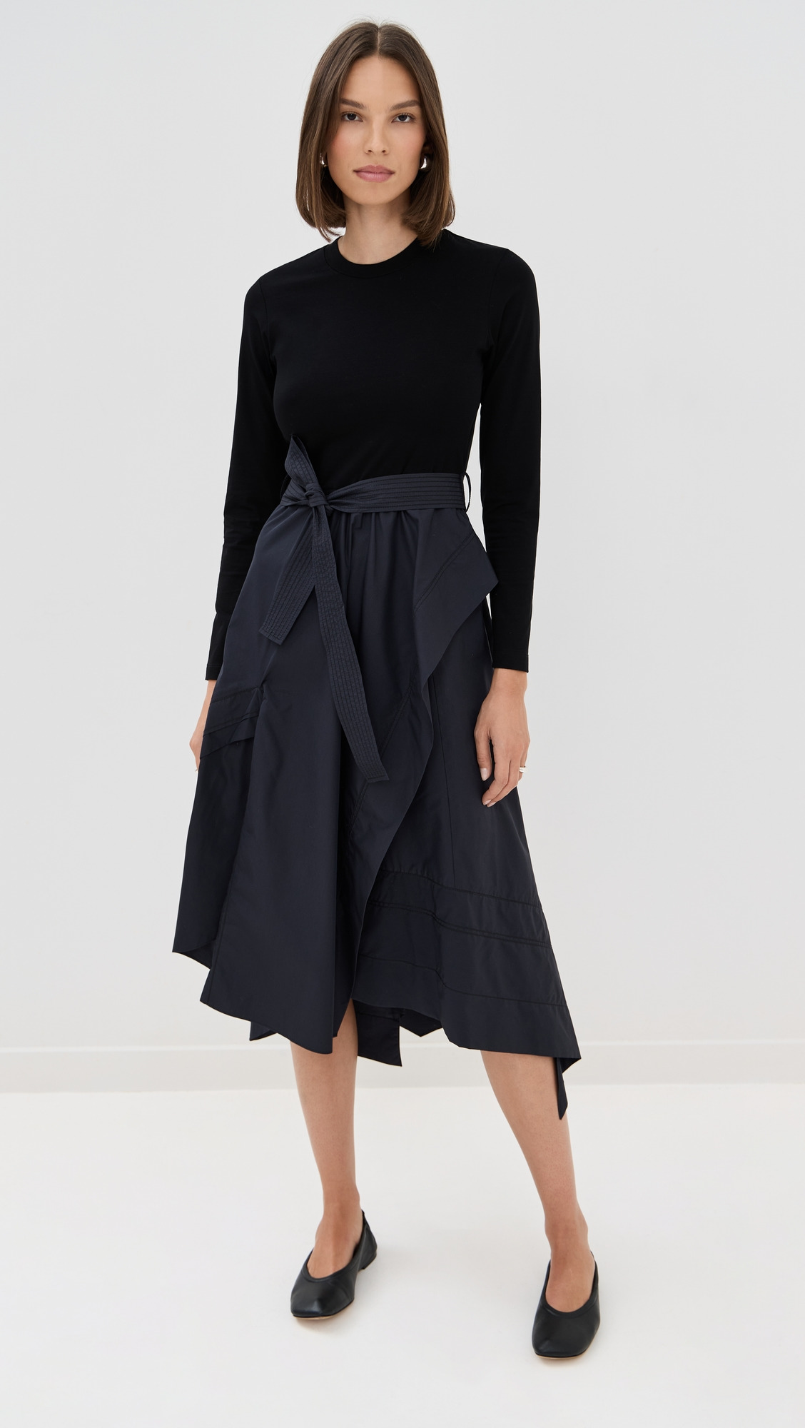 Long Sleeve T-Shirt Combo Dress - 6