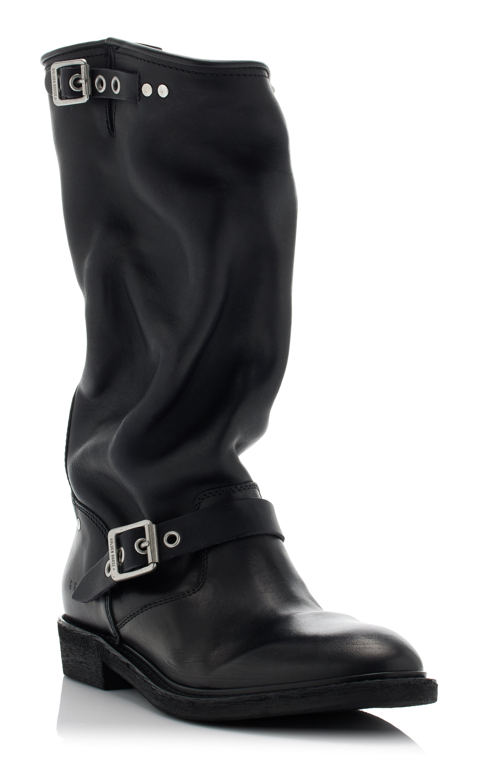 Biker Leather Knee Boots black - 5
