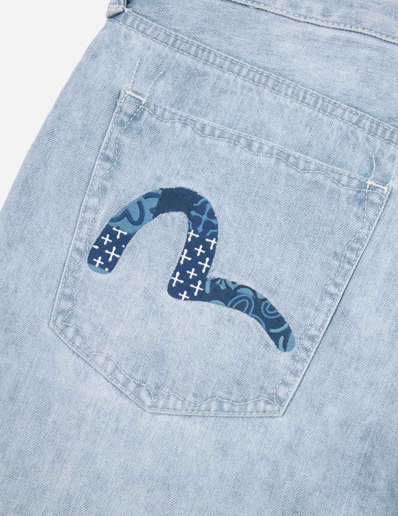 PATCHWORK EFFECT AND SASHIKO CARROT FIT DENIM JEANS #2017 7