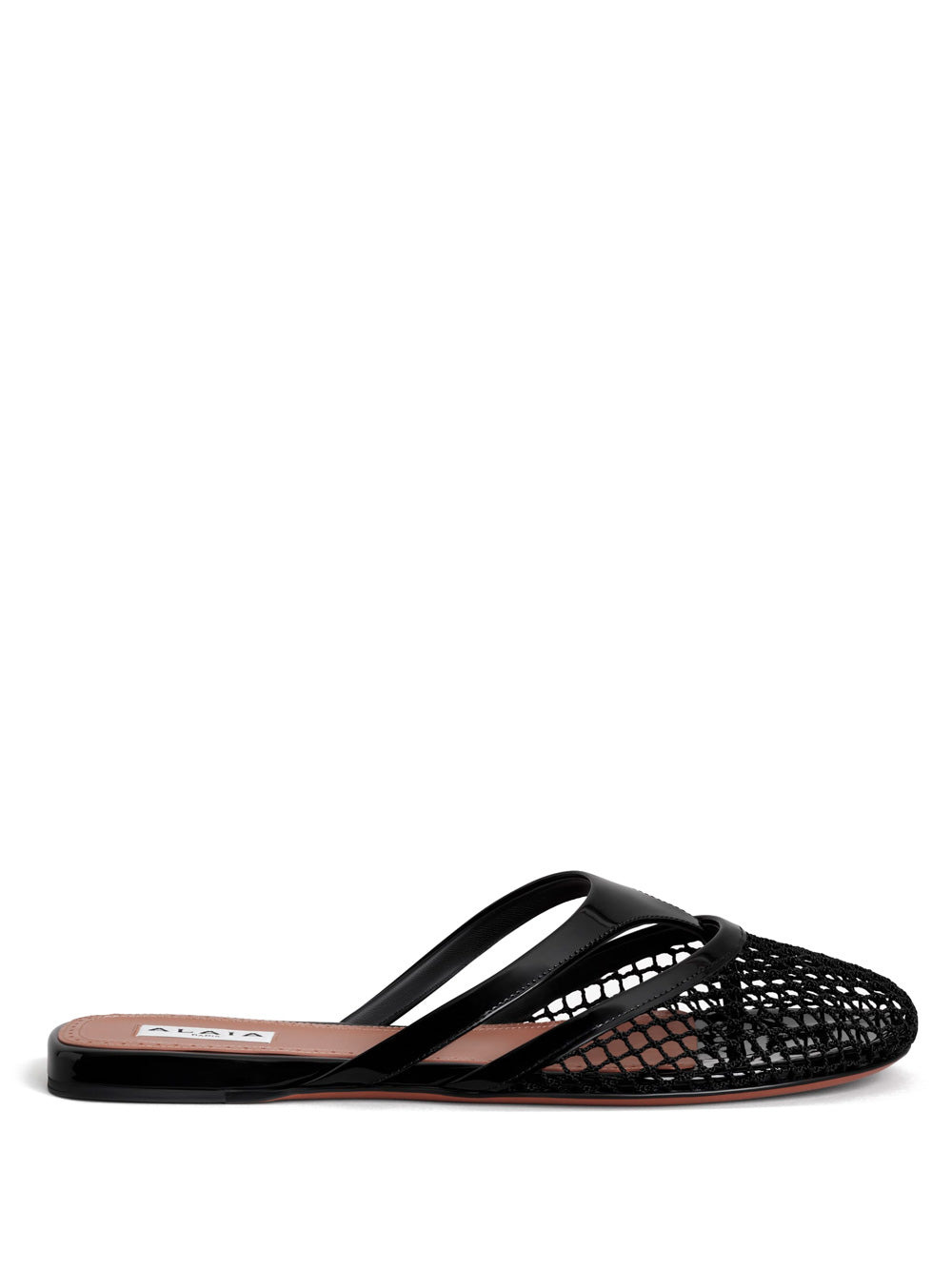 Alaïa Women Fishnet And Leather Infradito Flat Mules - 1