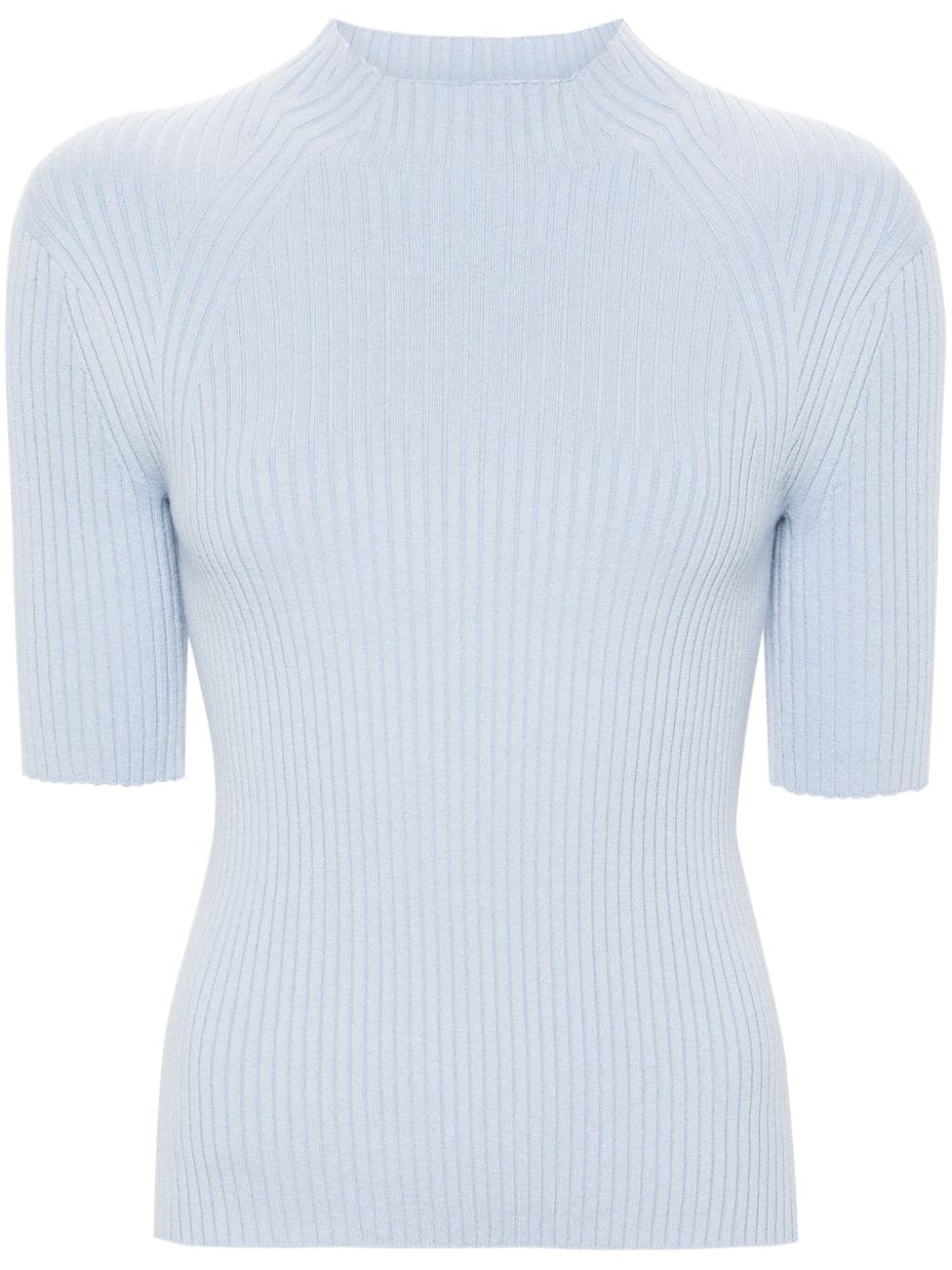 ribbed short-sleeve jumper - 1