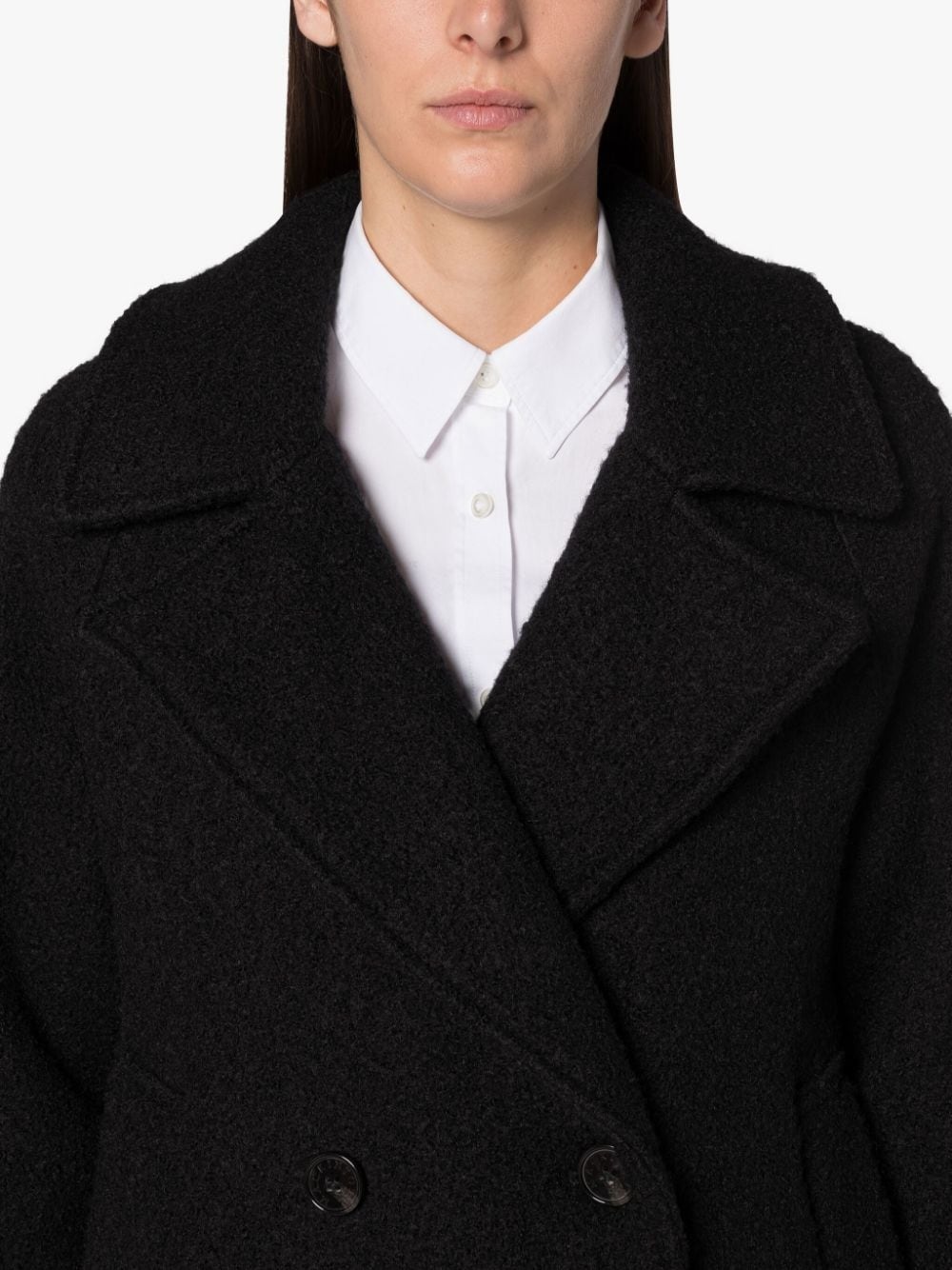 ROBINA NAVY VIRGIN WOOL BLEND DOUBLE BREASTED COAT - 5