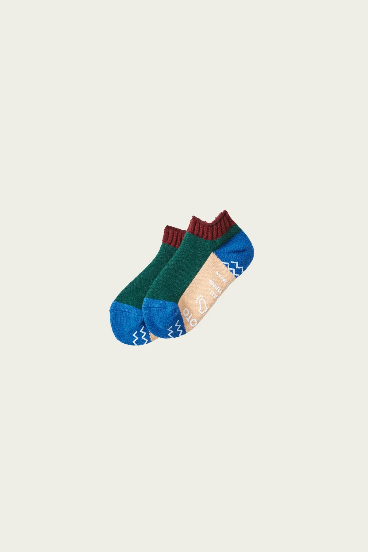 Pile Sockslipper "Multi" - Maroon / Dark Green - 1