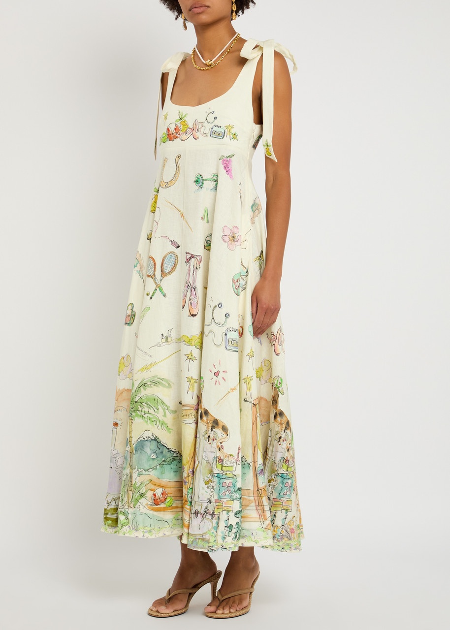 Alemais Anouk Printed Linen Maxi Dress - 2