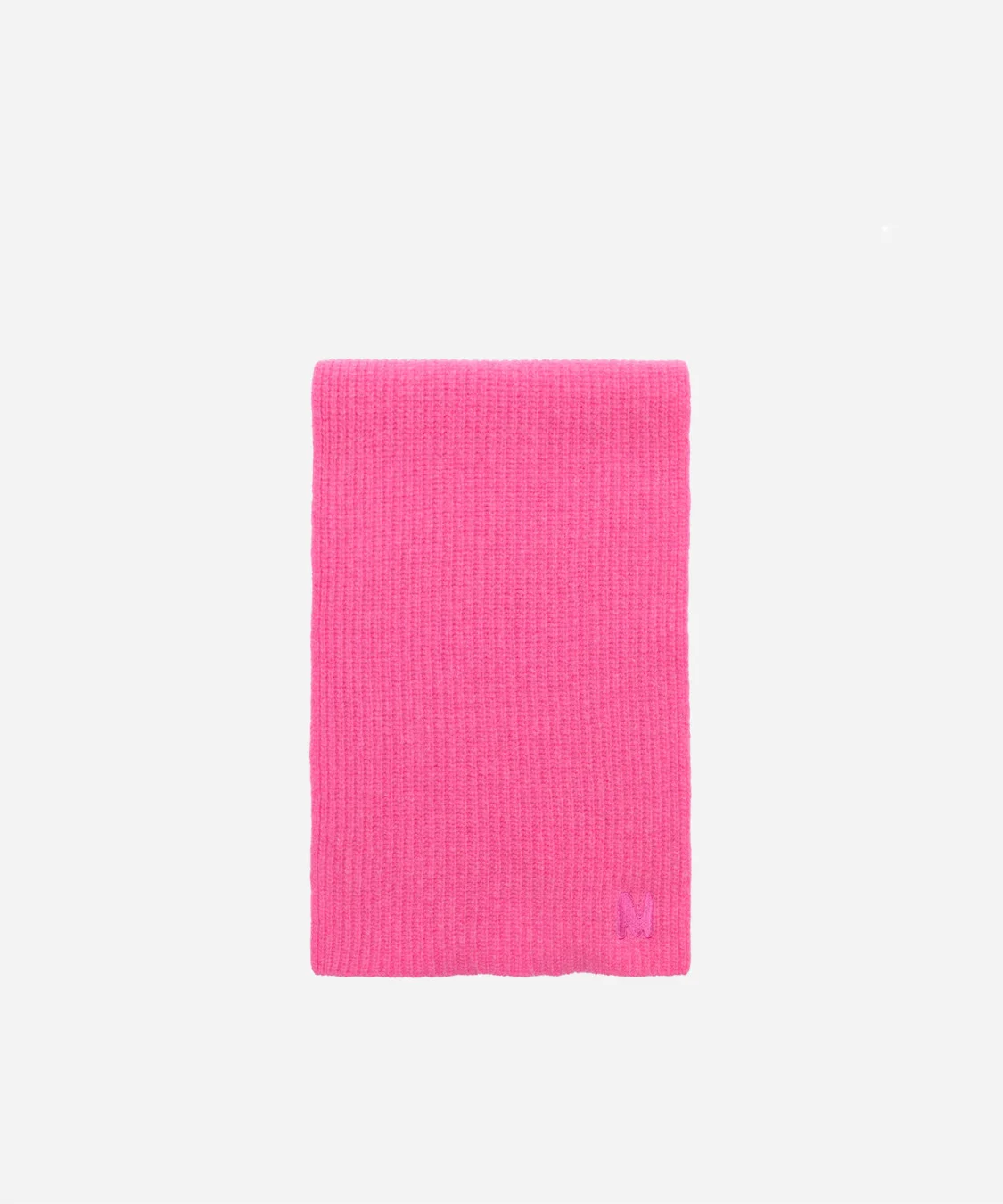 Ribbed scarf with embroidered logo - 1