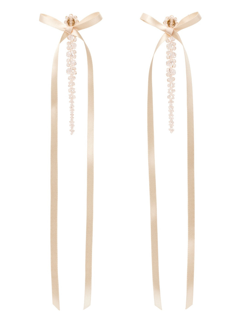 Pink Bow Ribbon Drip Earrings 1
