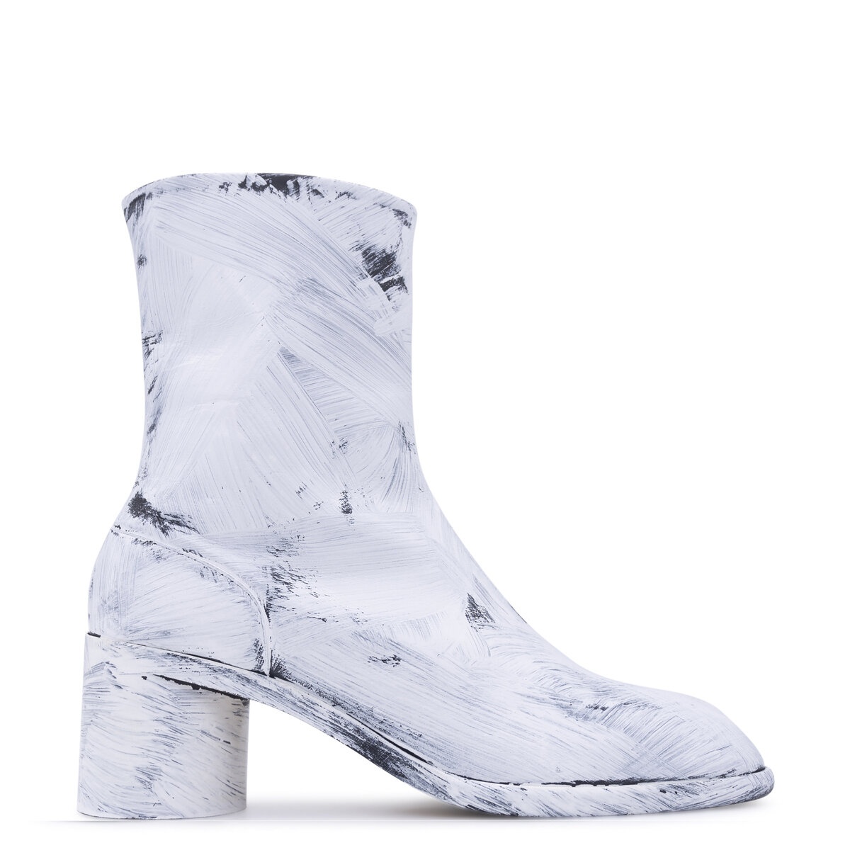 Bianchetto Tabi Mid Heel Boots in White / black - 1