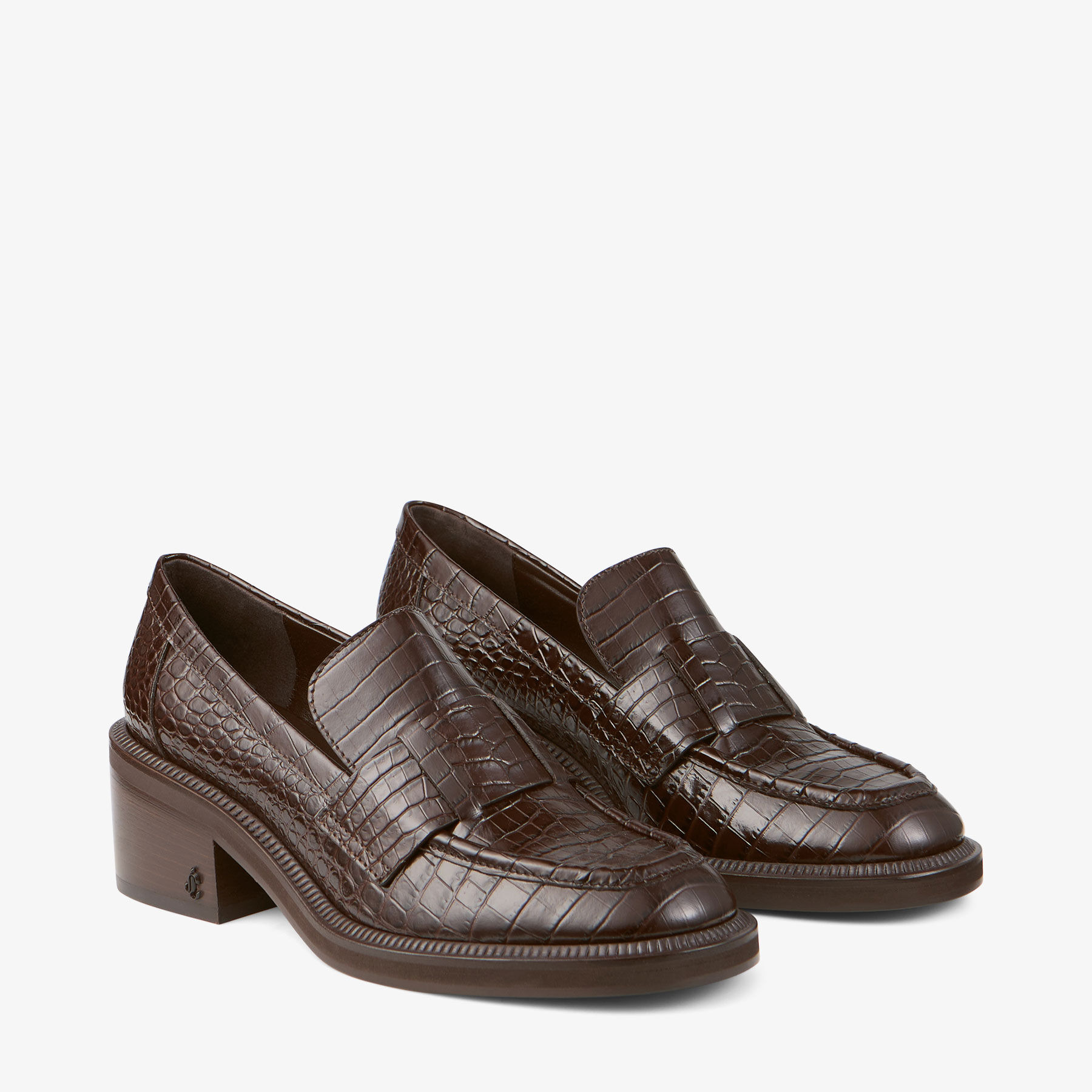 Tylor 60
Chocolate Croc Embossed Leather Loafers - 3