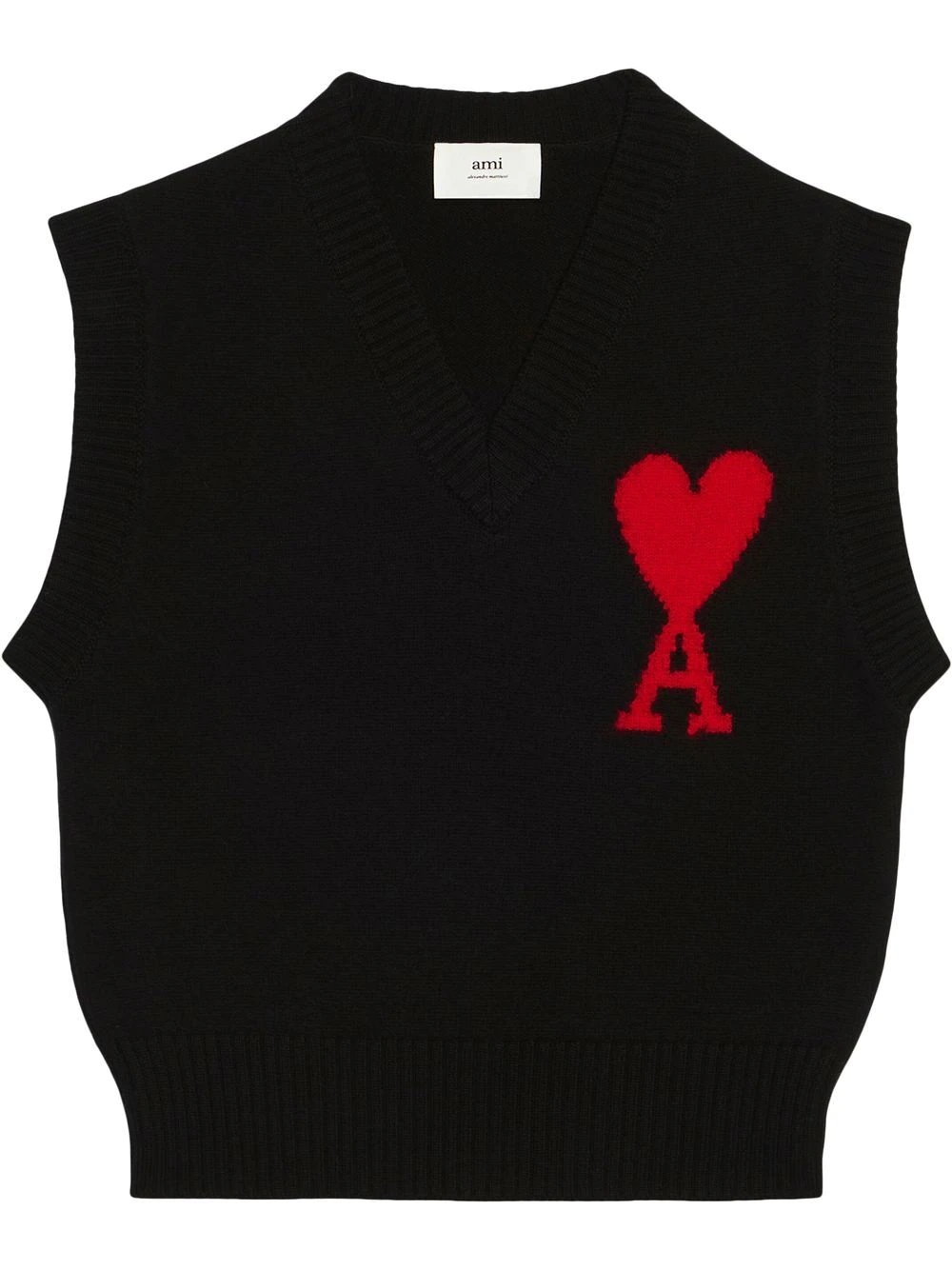 logo-intarsia knit vest - 1