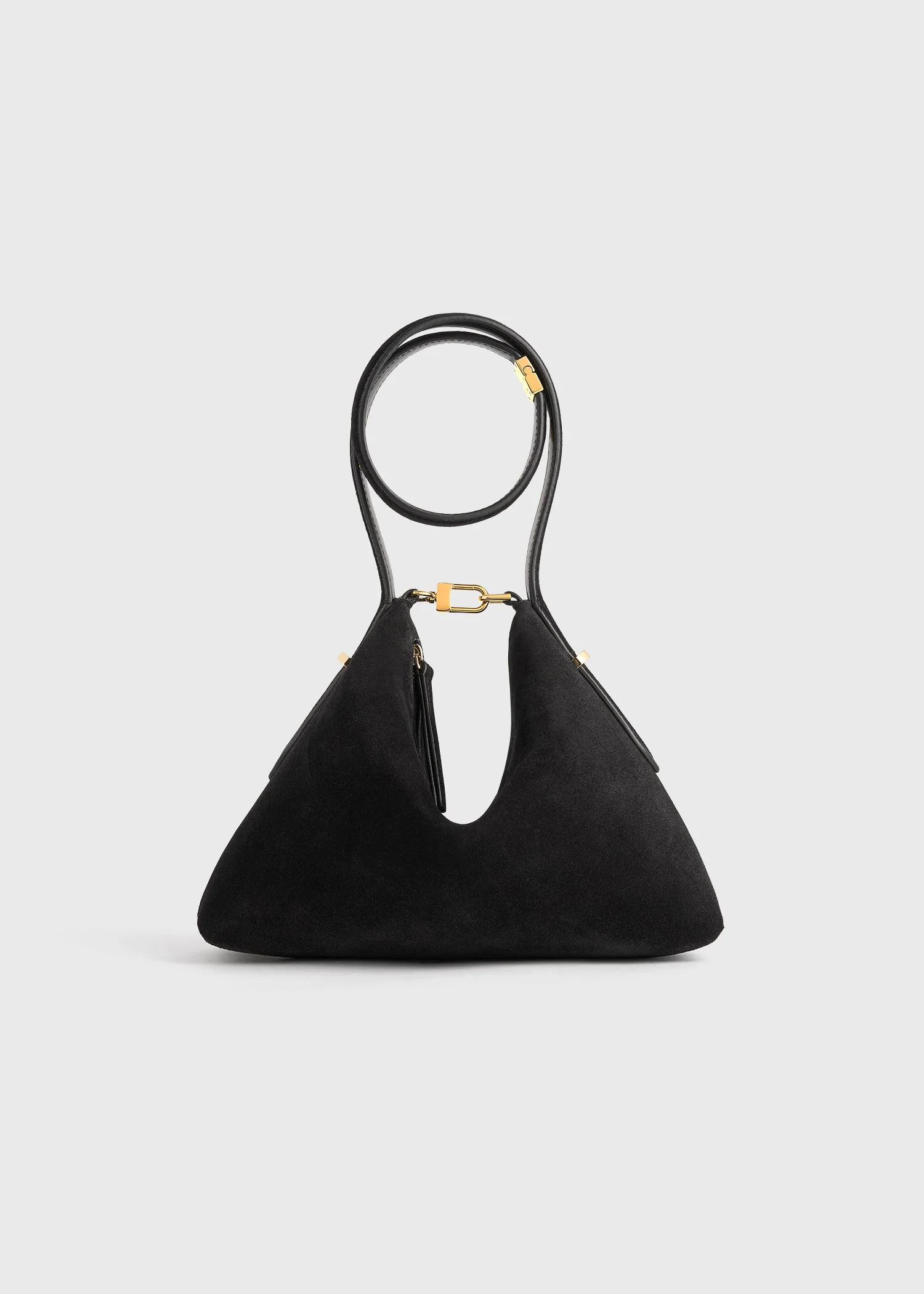 Bevel suede wristlet black - 1