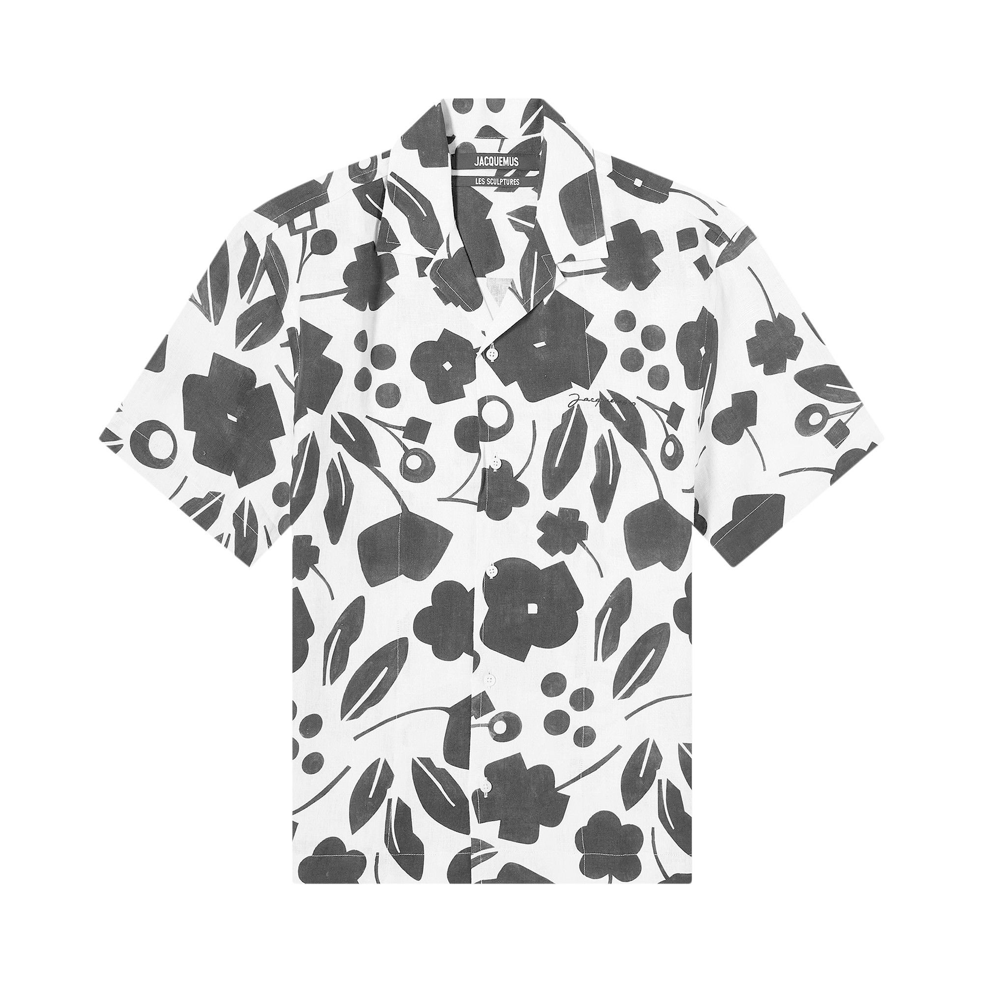 Jacquemus Jean Short-Sleeve Cubic Shirt 'Black/White' - 1