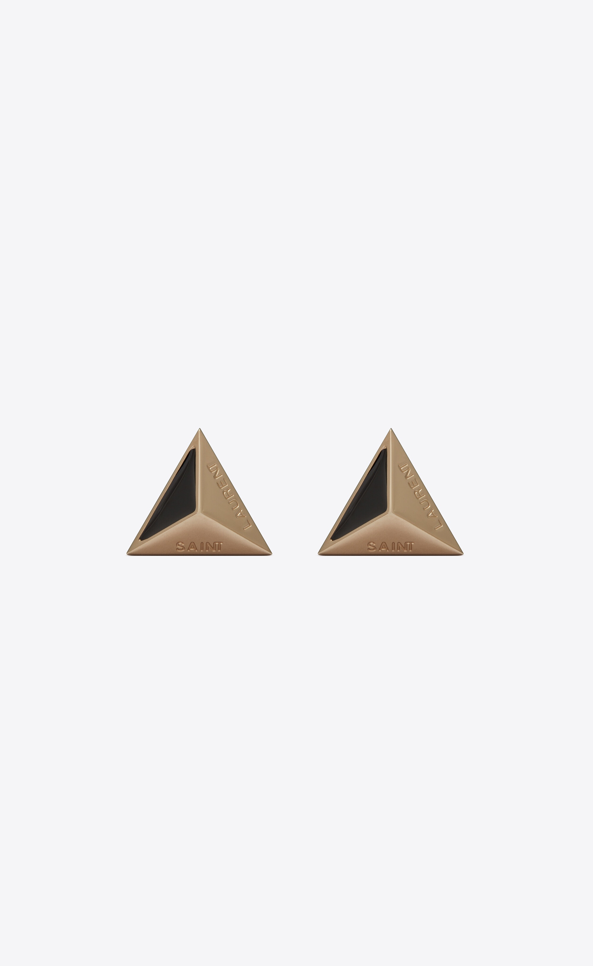 pyramid cufflinks in metal and enamel - 1
