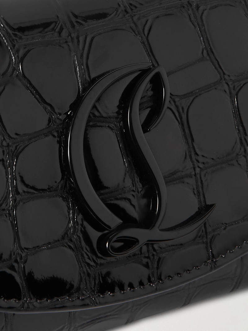 Loubi54 croc-effect leather shoulder bag Black 4