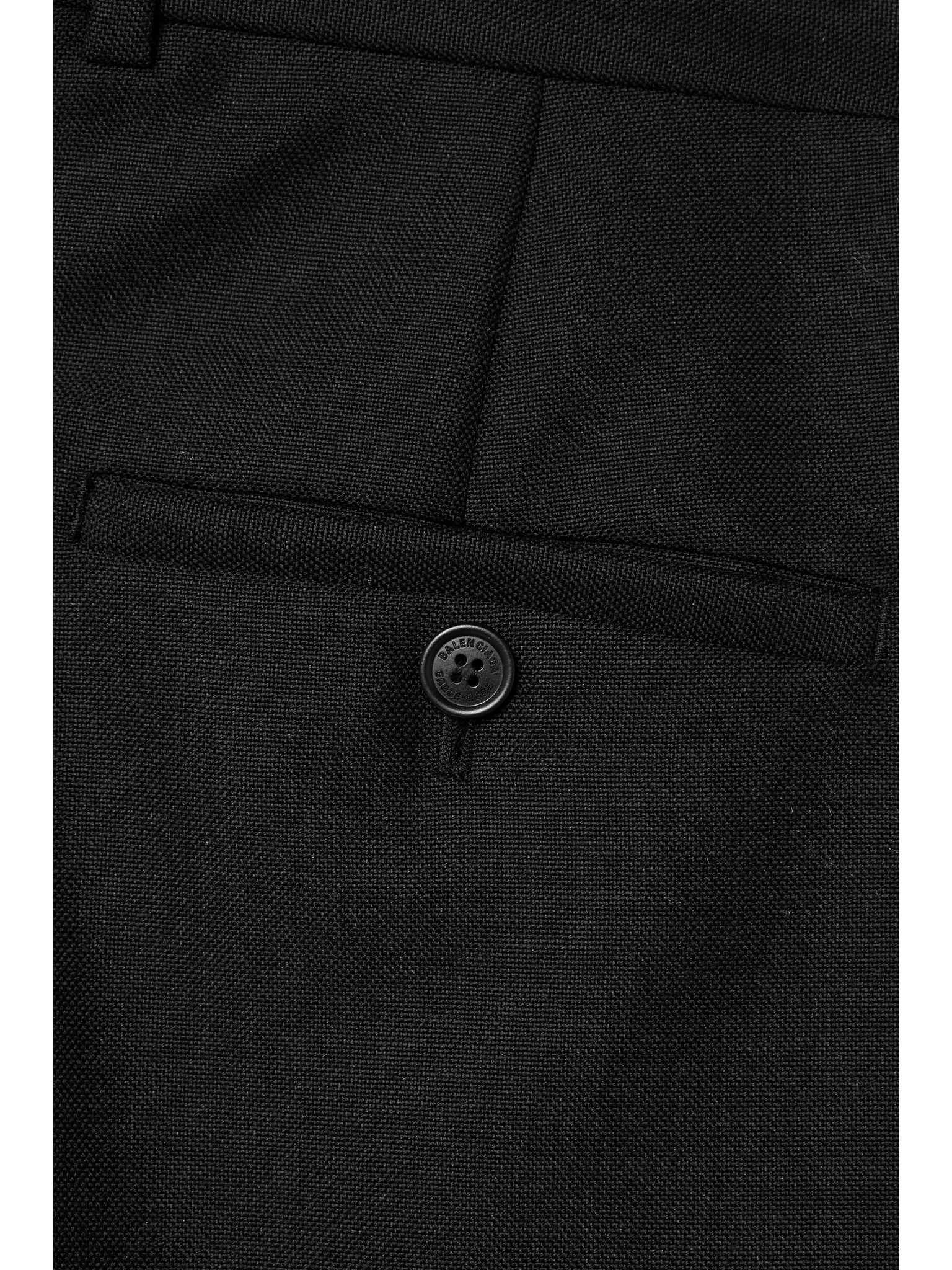 Wool and mohair-blend wide-leg pants Black - 5