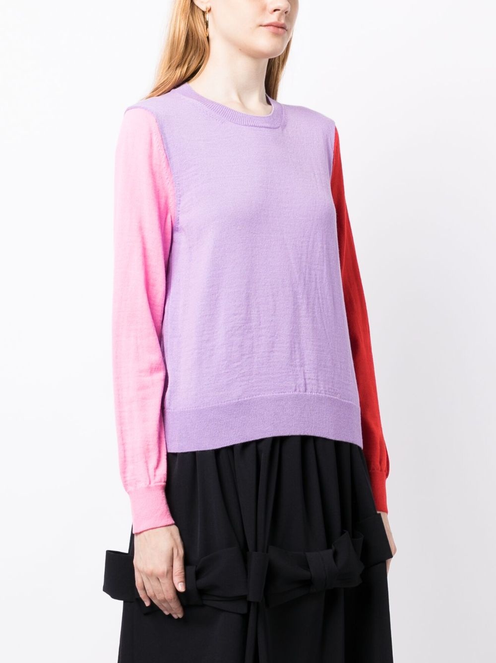 colour-block crew neck jumper - 3