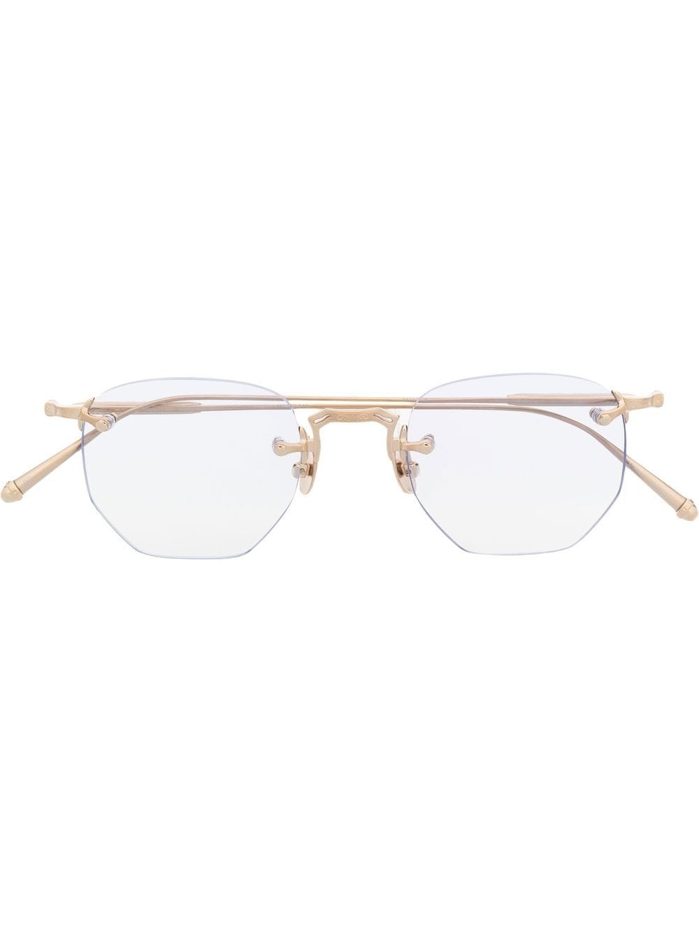 polished geometric-frame glasses - 1