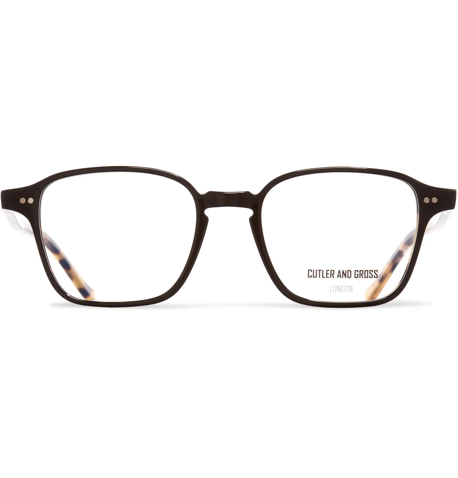 Square-Frame Tortoiseshell Acetate Optical Glasses - 1