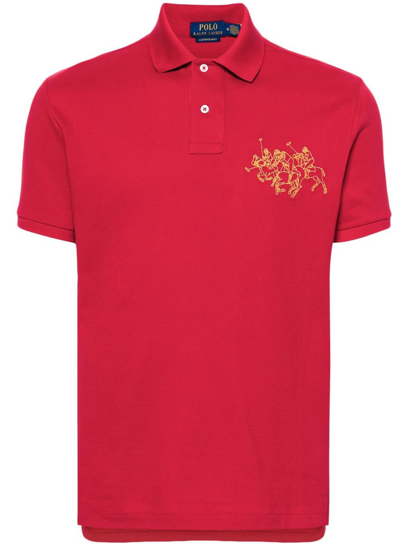 logo-embroidered polo shirt 1