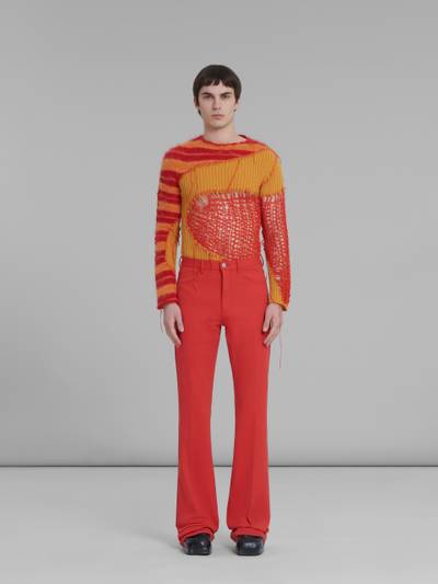 Marni RED FLARED TROUSERS IN STRETCH JERSEY outlook