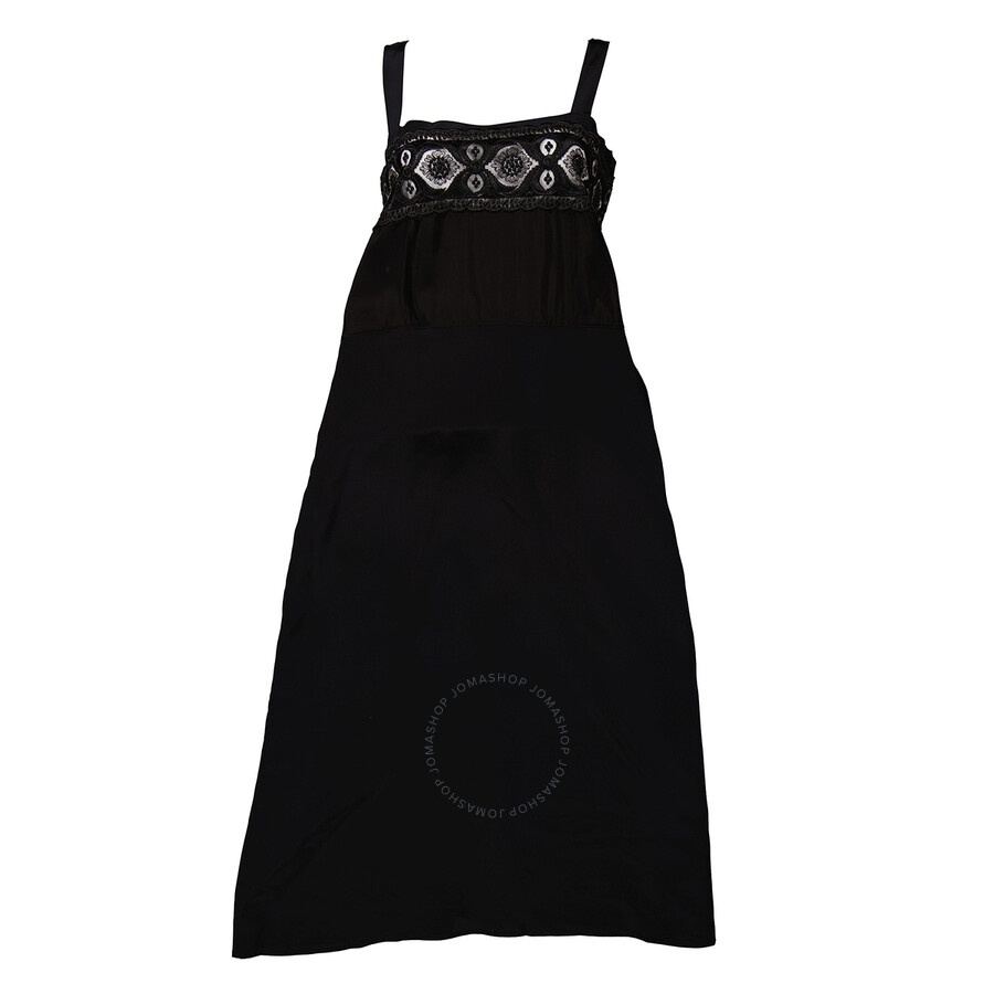 Maison Margiela Ladies Black Silk Viscose Midi Dress - 2