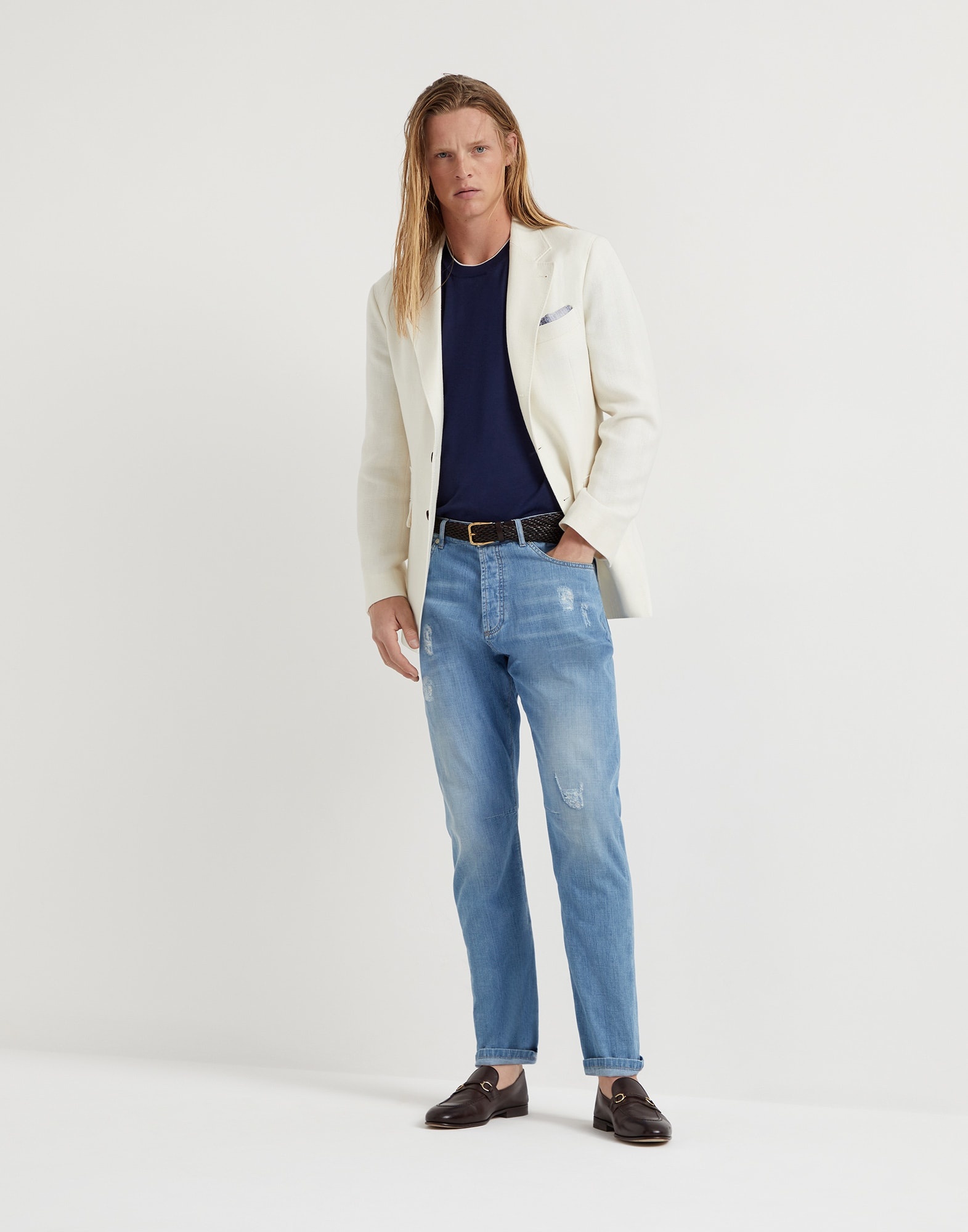 Cotton lightweight knit T-shirt with contrast details - 5