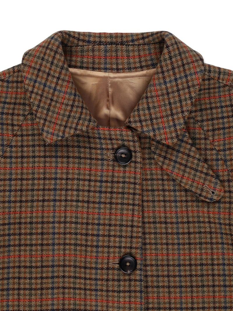 check-pattern single-breasted coat 5